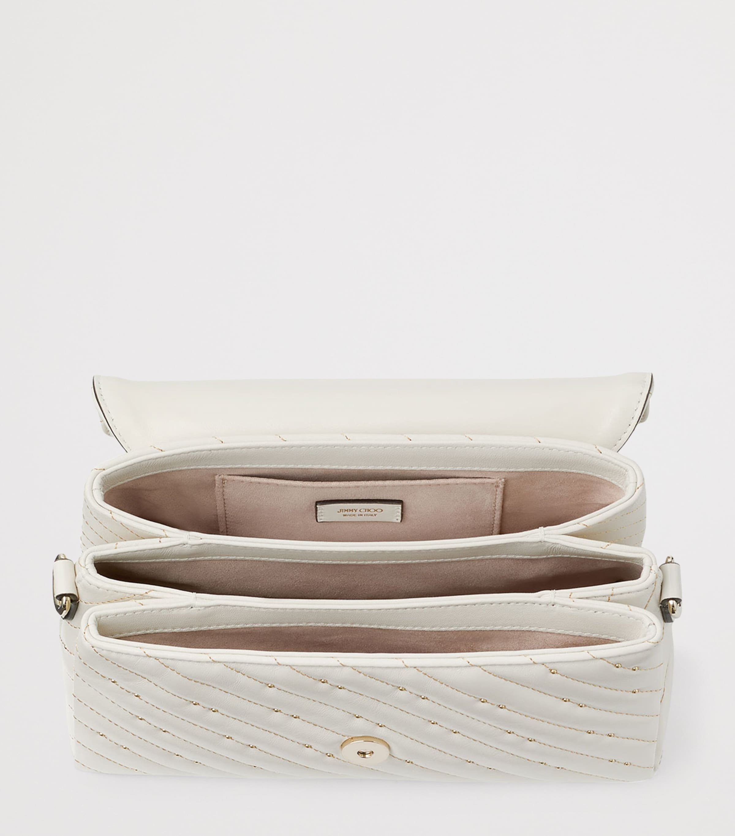 Jimmy Choo Leather Curve Top-Handle Bag Latte/shiny Gold Image 4
