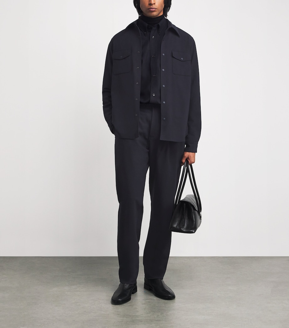 Technical Stud-Fastened Overshirt 01098 - NAVY Image 2