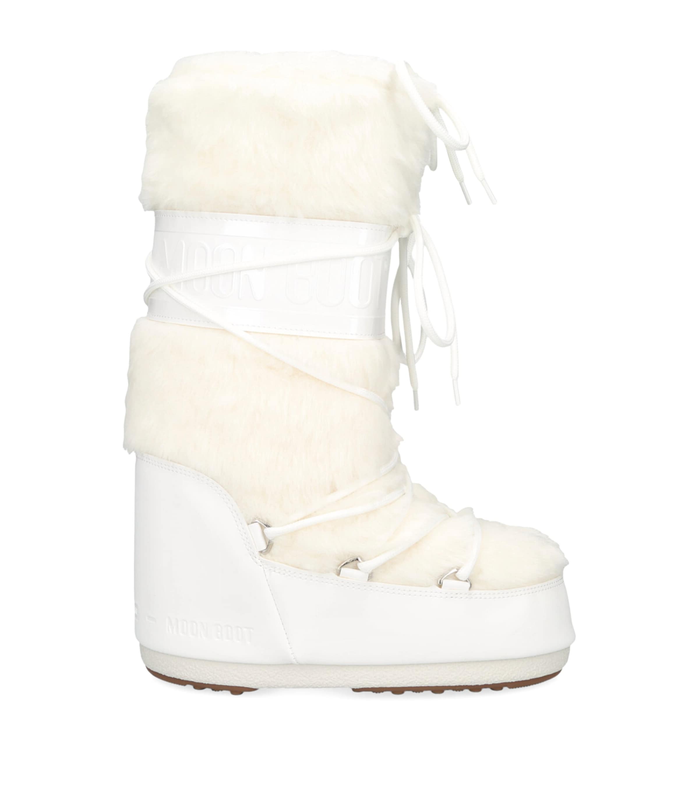 Faux Fur Icon Boots WHITE Image 1