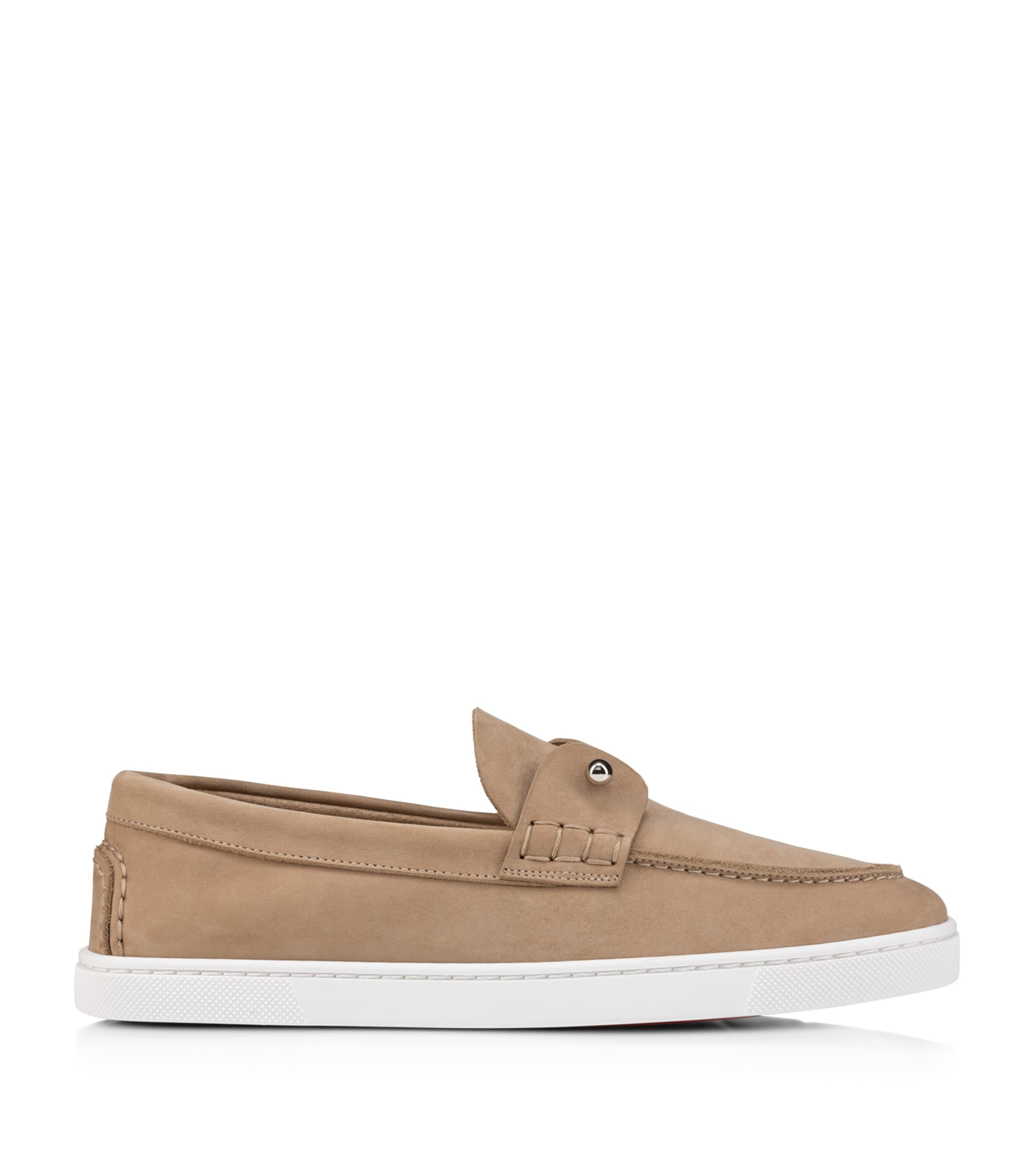 Christian Louboutin Chambeliboat Suede Loafers In Brown