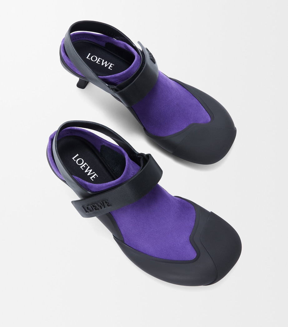 LOEWE Leather Dive Slingback Mules 45 Deep Purple/black Image 4