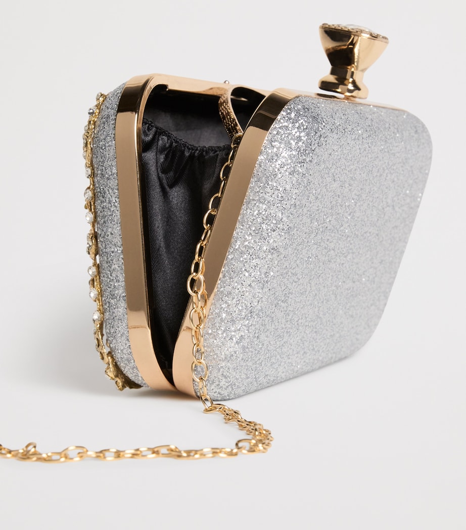 Embellished Floral Clutch Bag M-GOLD Image 4