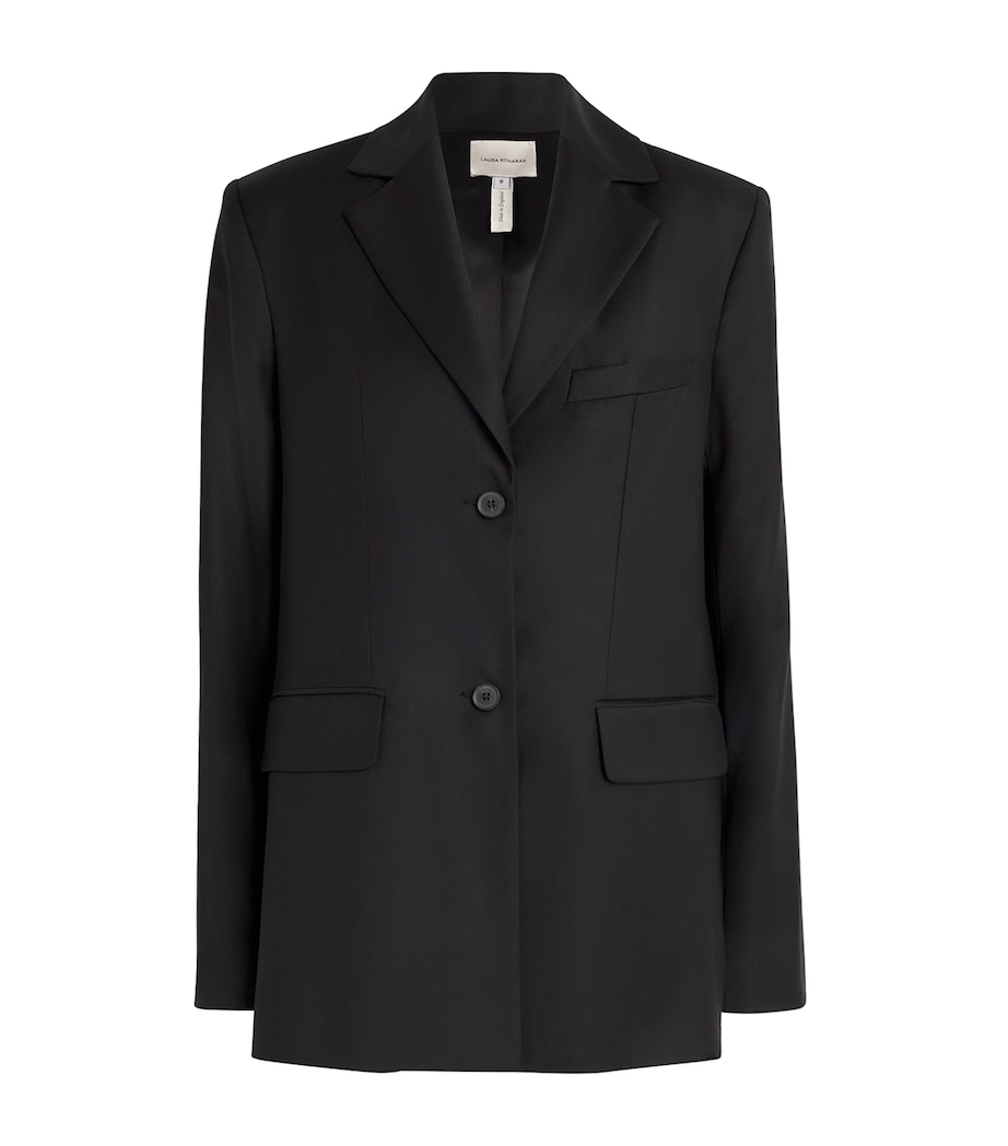 Wool Single-Breasted Blazer BLACK Image 1