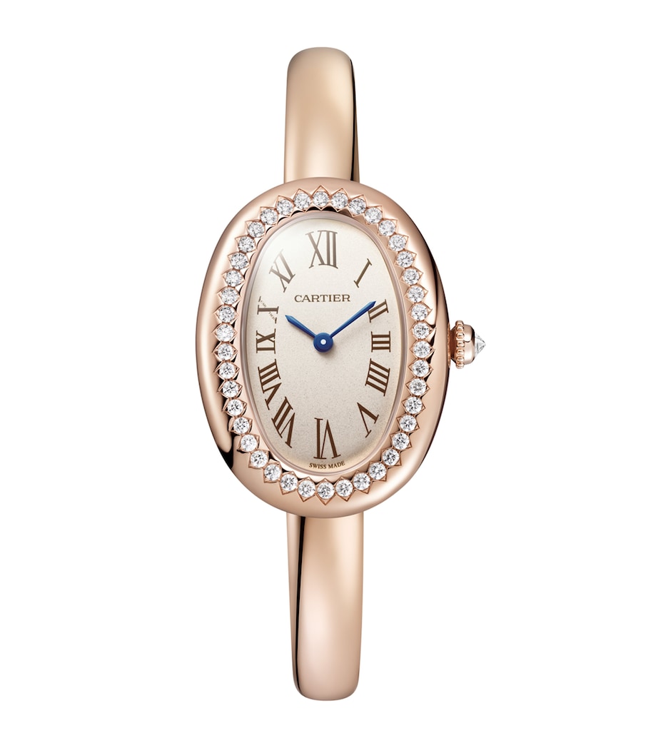 Small Rose Gold and Diamond Baignoire de Cartier Watch 23.1mm (Size 16) ROSE GOLD Image 1