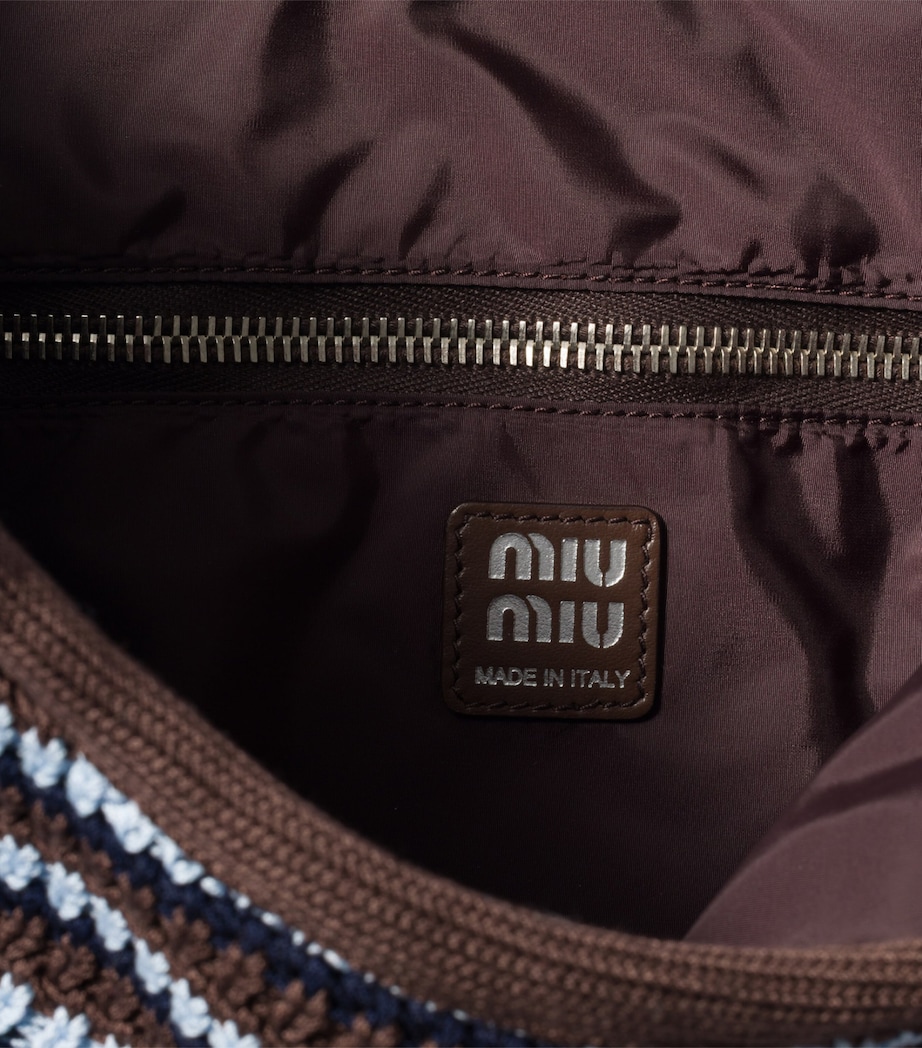 Miu Miu Crochet Ivy Tote Bag Brown Image 5