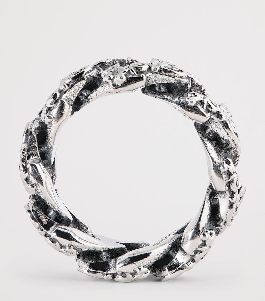 Sterling Silver Flourishing Chain Ring SILVER Image 2