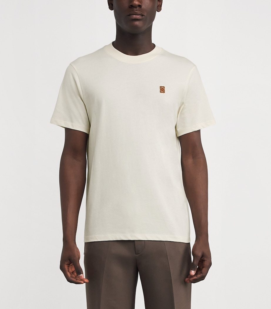 Cotton Logo-Patch T-Shirt BUTTER CREAM Image 3