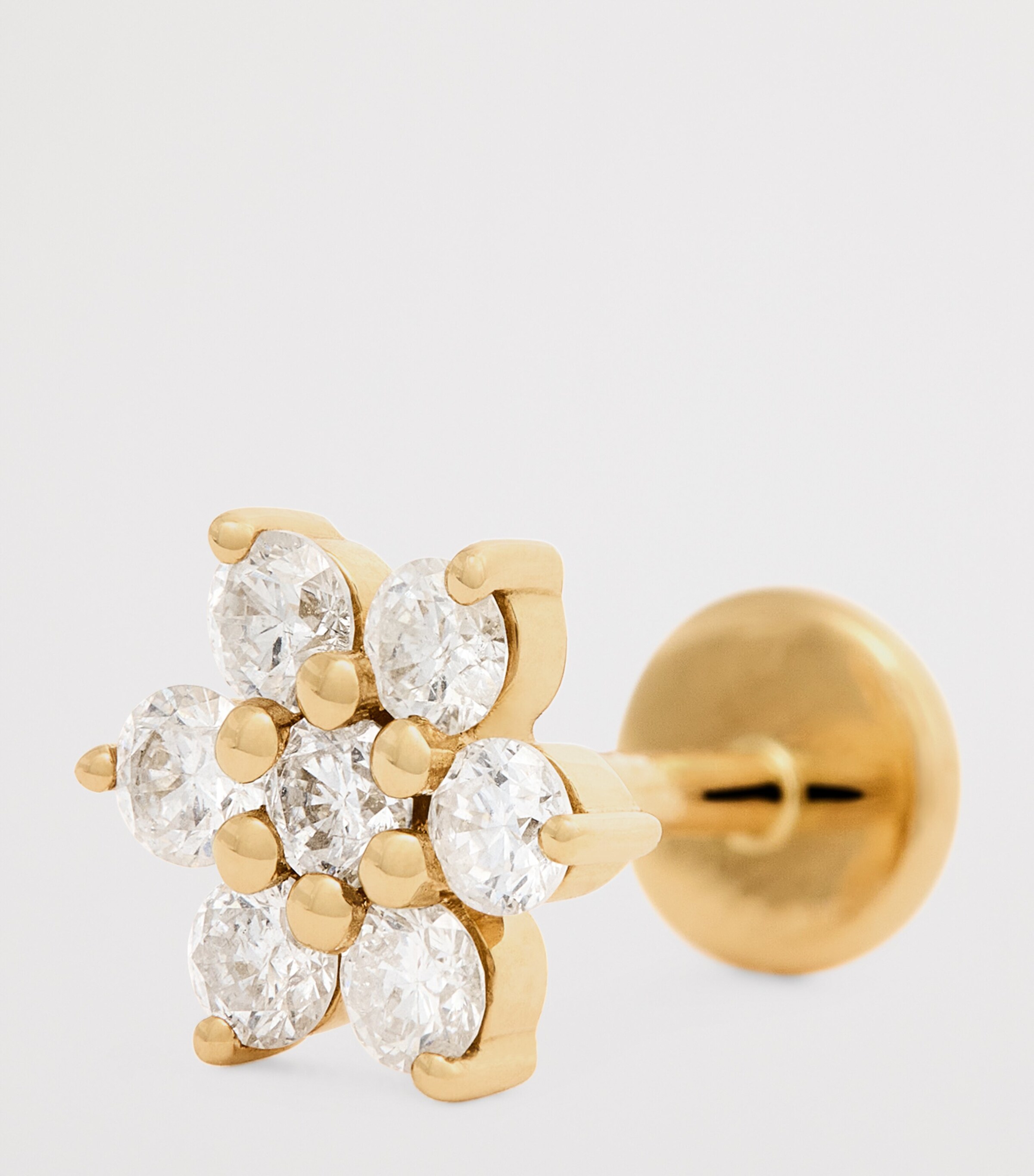 Persée Yellow Gold and Diamond Flower Single Stud Earring Yellow Gold Image 6