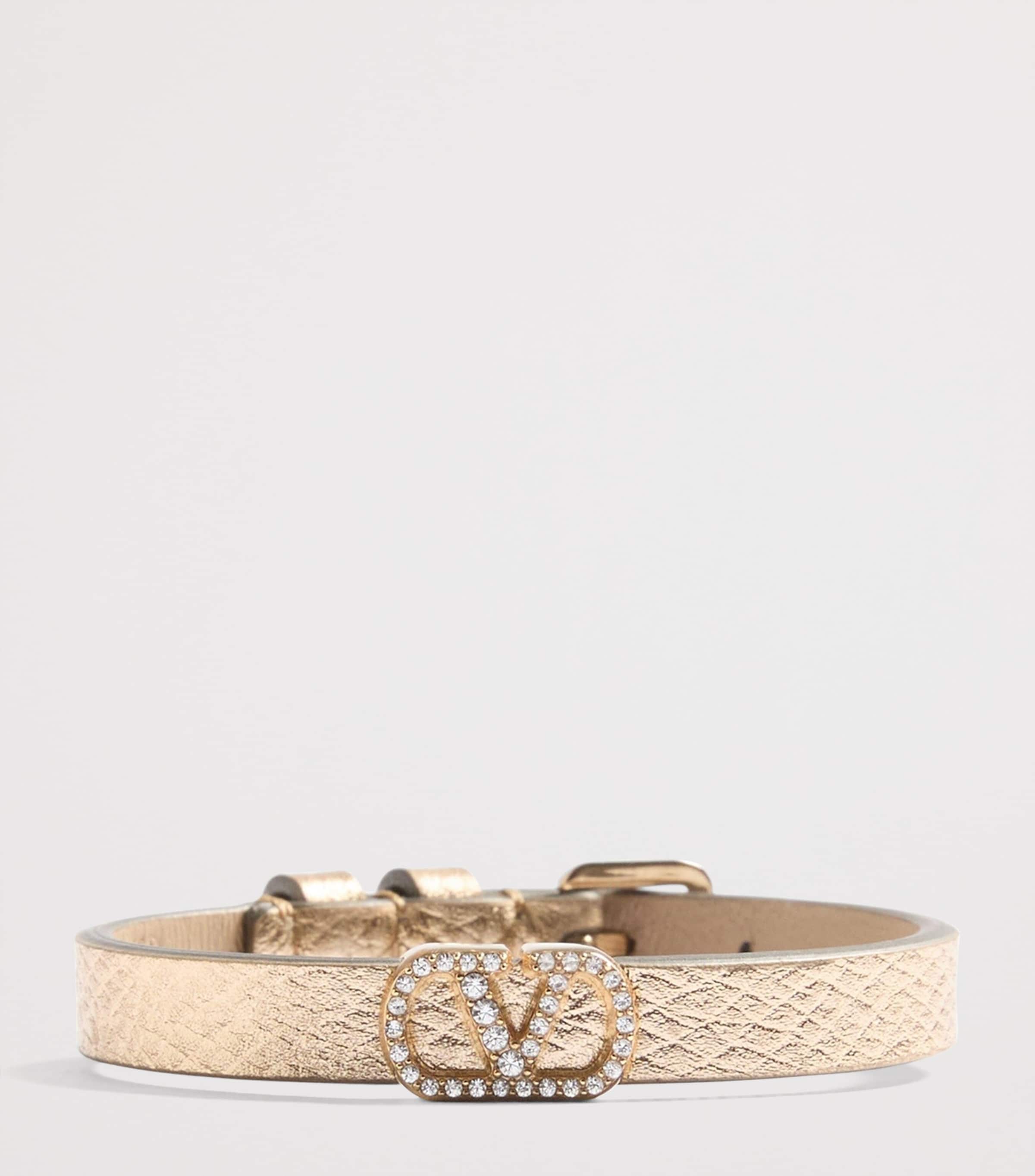 Valentino Garavani Leather VLogo Signature Bracelet Image 3