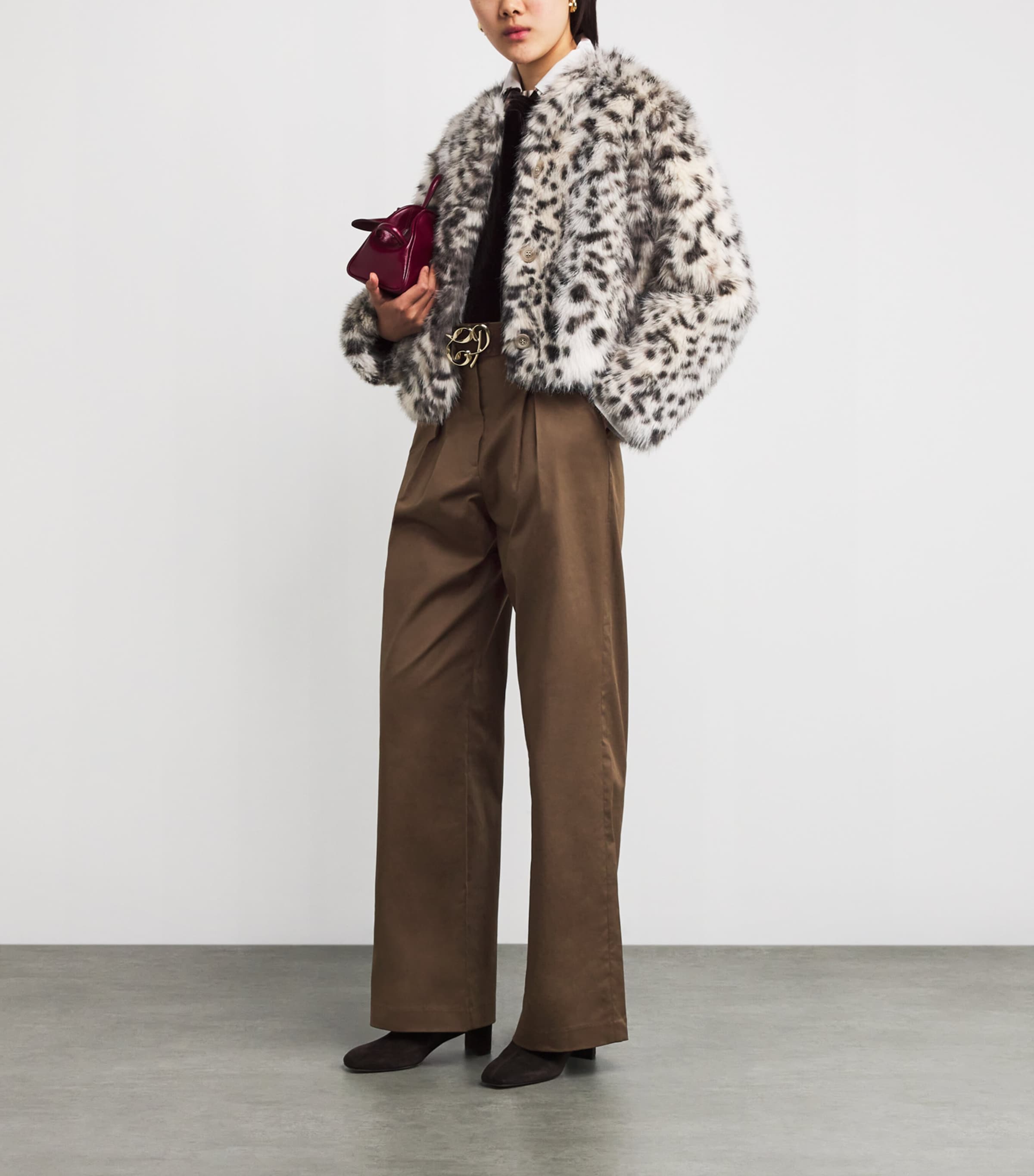 Cotton Pleated Wide-Leg Chinos KHAKI Image 2