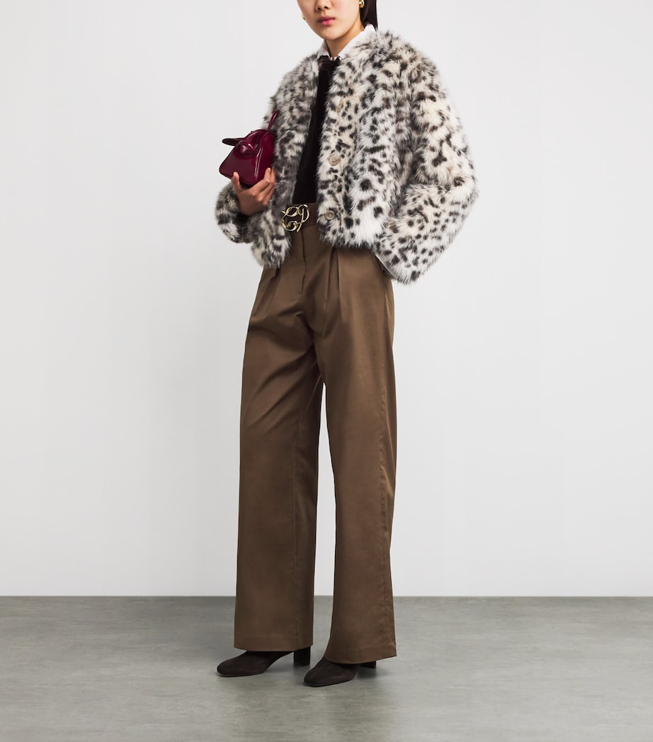 Cotton Pleated Wide-Leg Chinos KHAKI Image 2