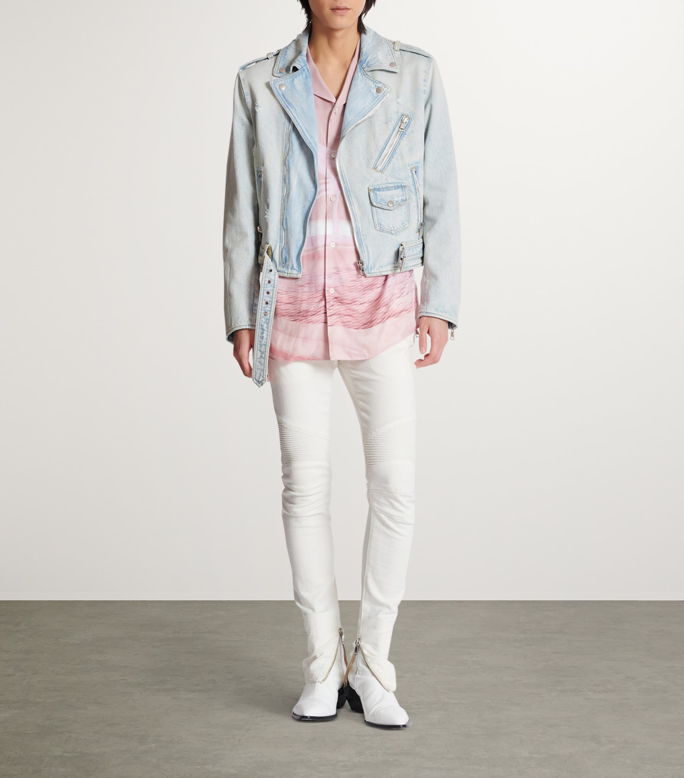 Balmain Denim Biker Jacket Harrods UK