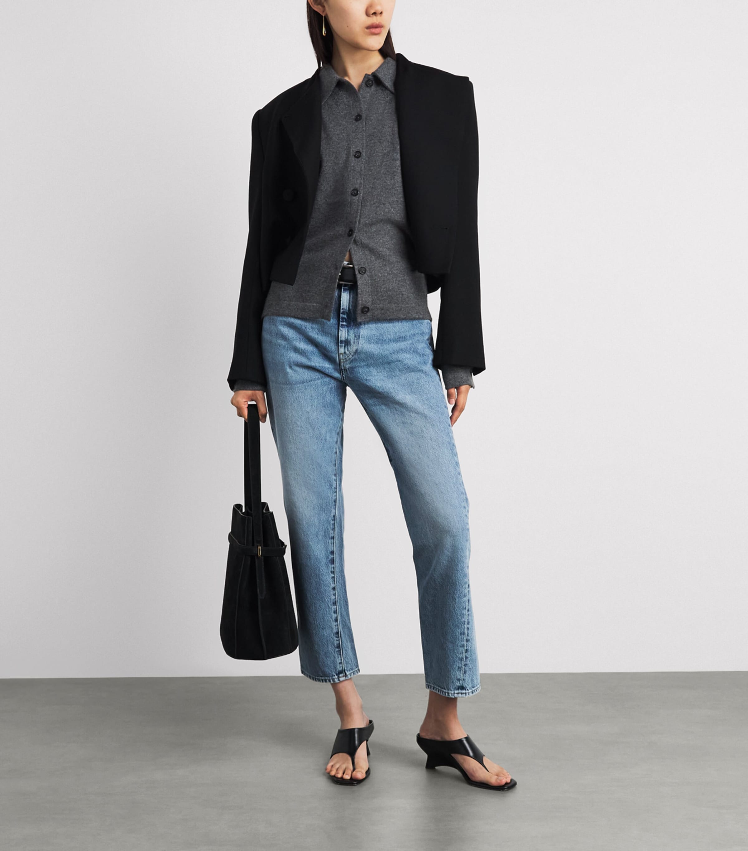 Toteme Womens Straight Ankle Jeans Worn Blue Image 2