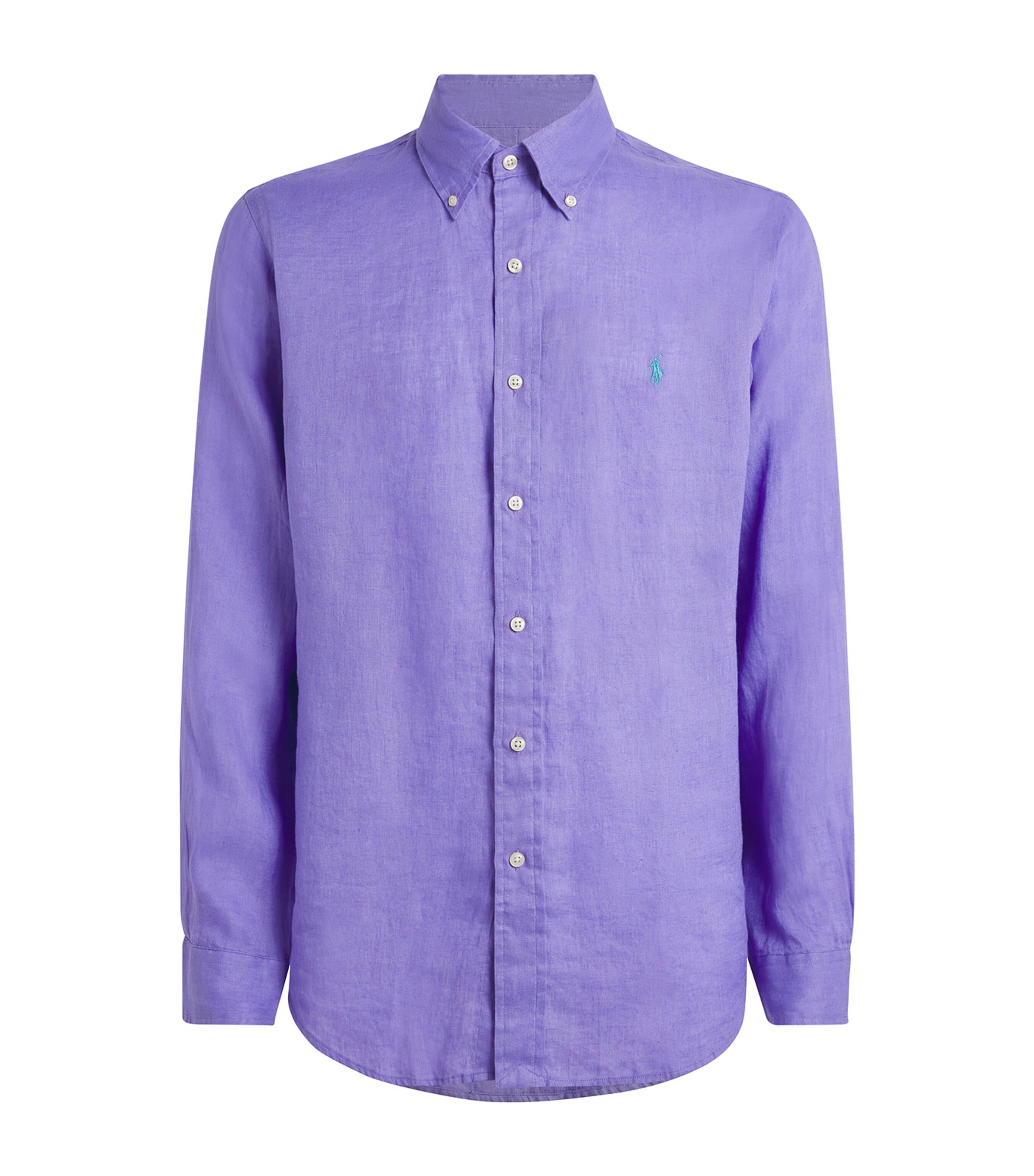 Polo Ralph Lauren Linen Custom Fit Shirt In Purple
