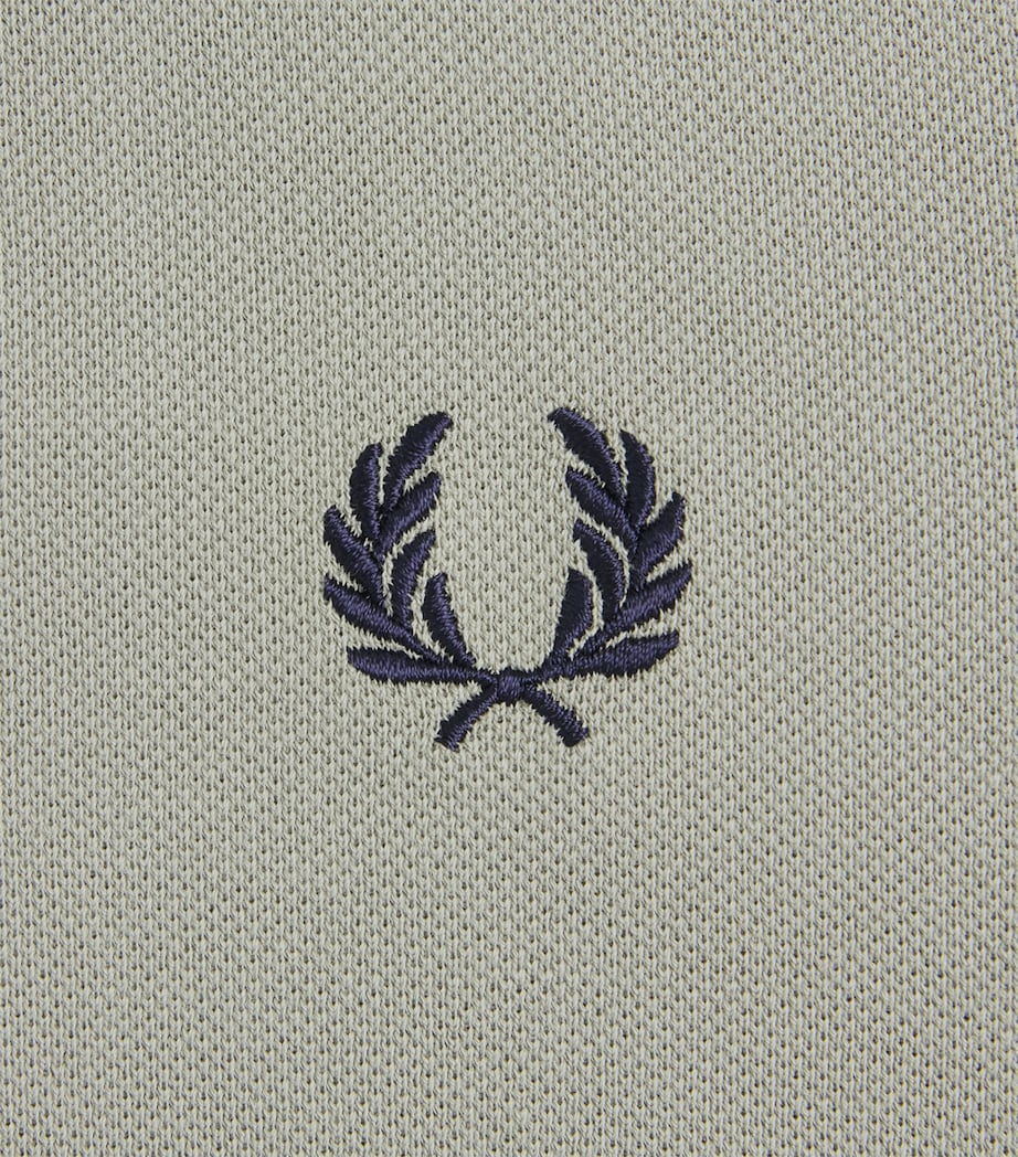 Fred Perry Mens Cotton Twin Tipped Polo Shirt Seagrass/drkairf Image 6
