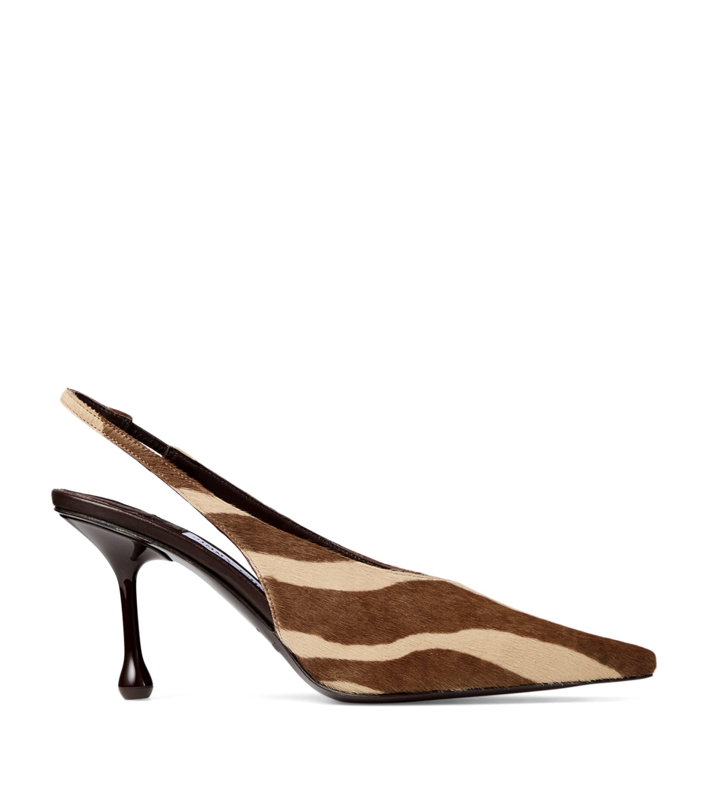 Jimmy Choo Isa 80 Calf Hair Slingback Pumps In Animal Print