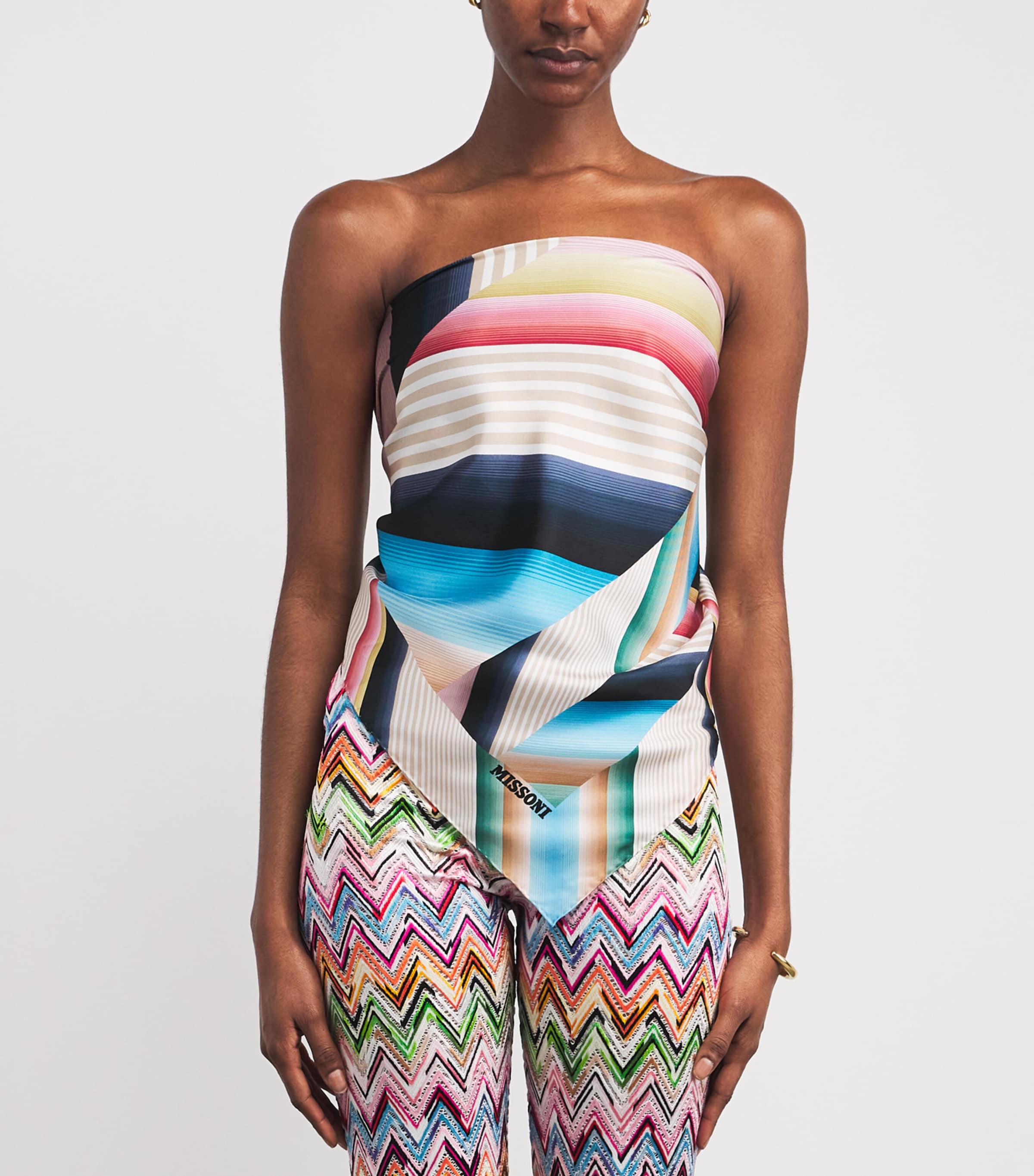 Zigzag Scarf Bandeau Top 0001 Image 3