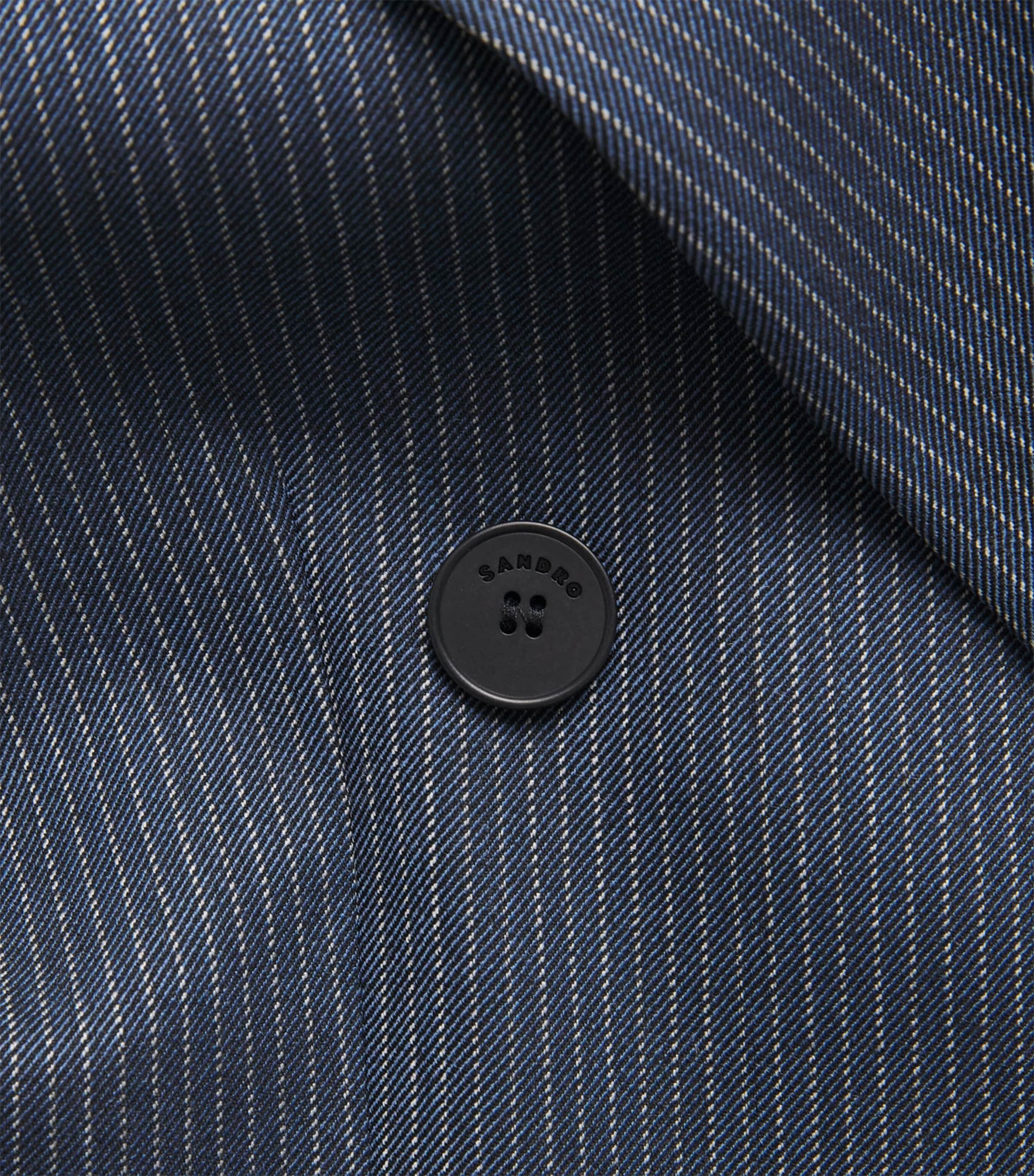 Pinstripe Double-Breasted Jacket BLUE Image 5