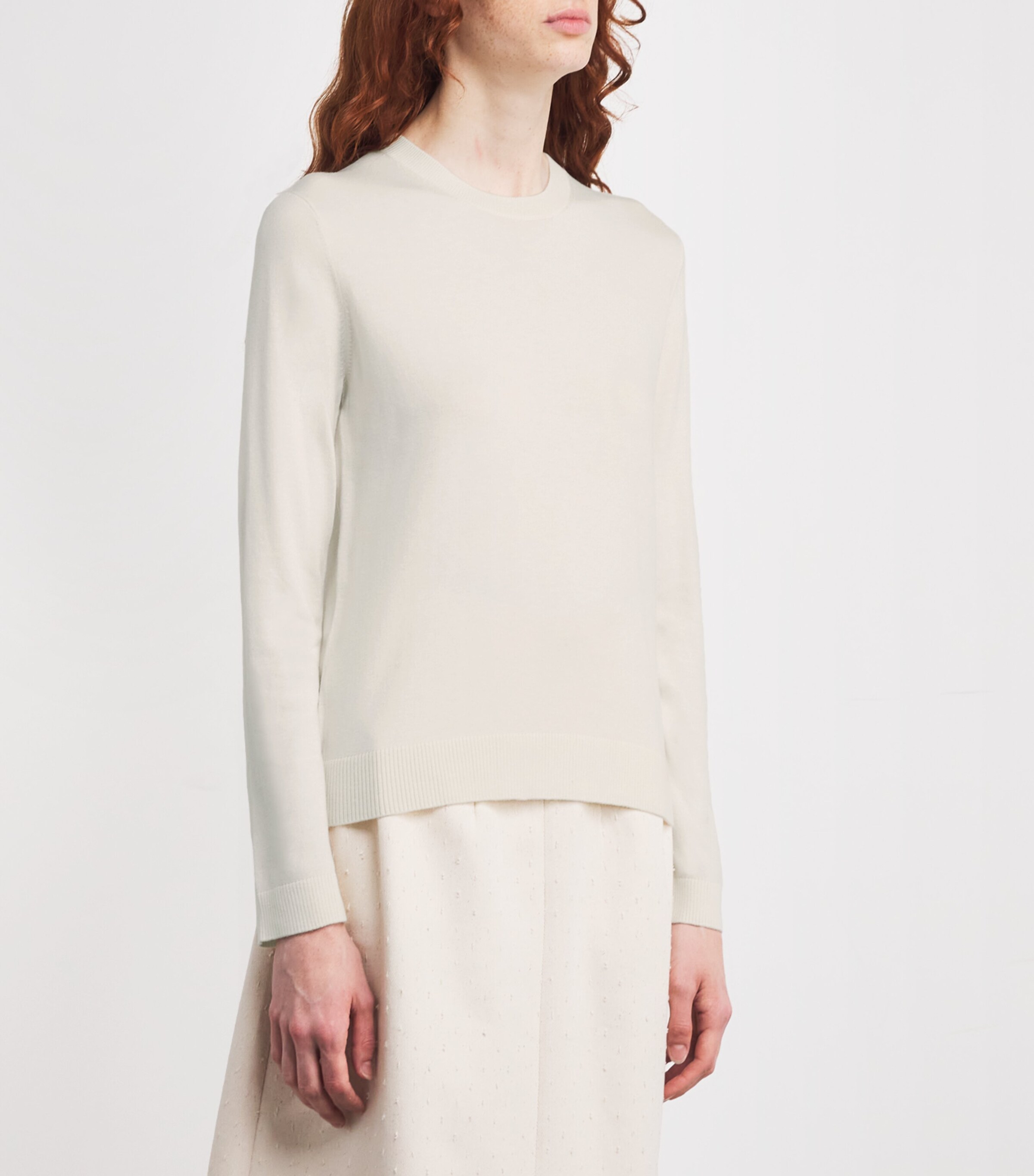 Crew-Neck Long-Sleeve Sweater ECRU Image 3