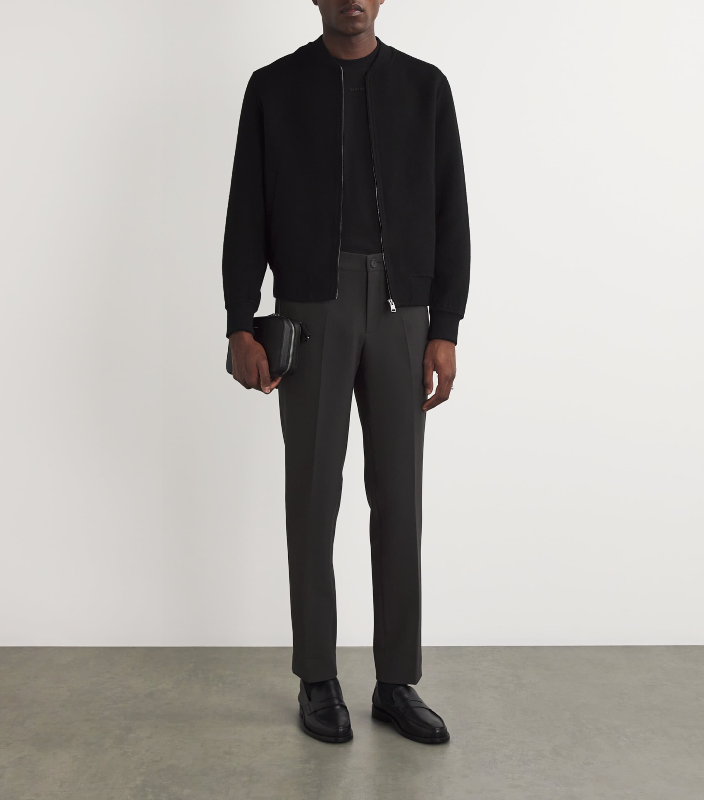 Jersey Straight Tailored Trousers DARK GREY Image 2