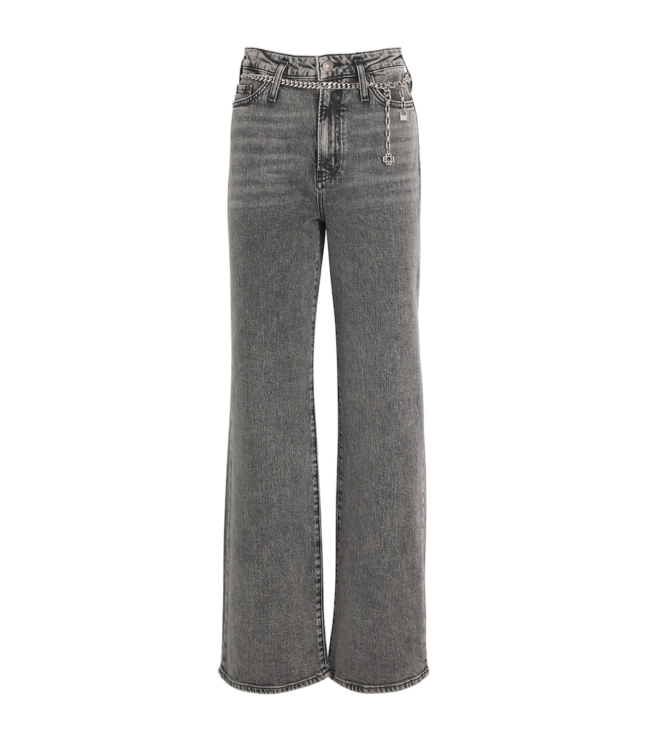 Chain-Detail Wide-Leg Jeans GREY Image 1