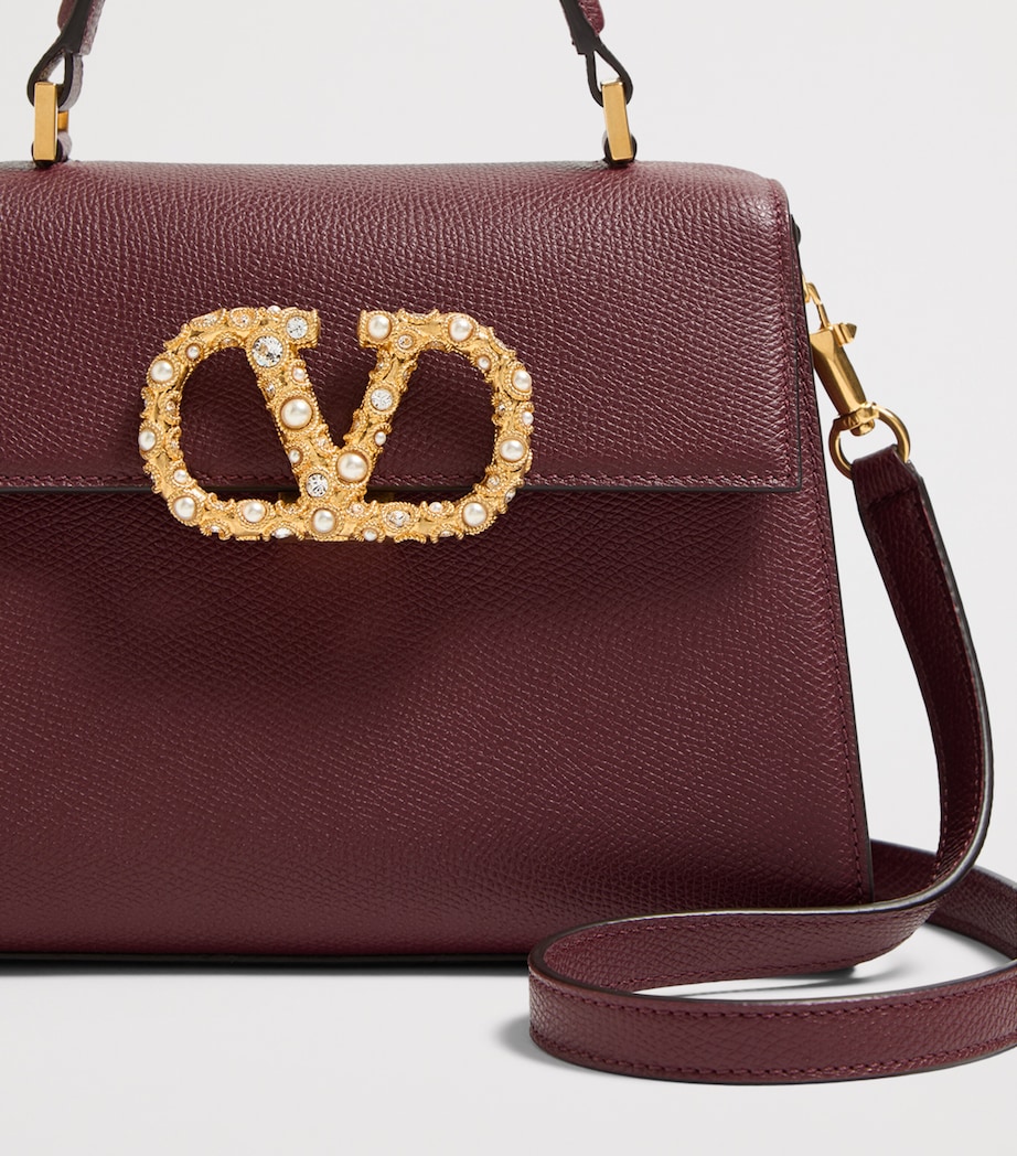 Small Calf Leather Embellished VSLING Top-Handle Bag DYE Image 6