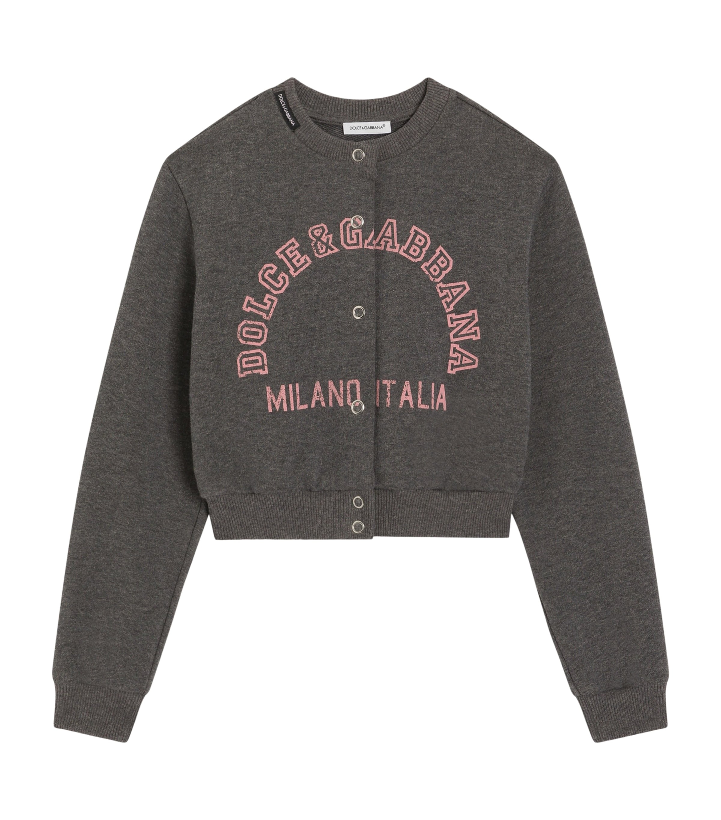 Dolce&Gabbana Kids Cotton Logo Sweatshirt (8-12+ Years) Melange Grey Image 1