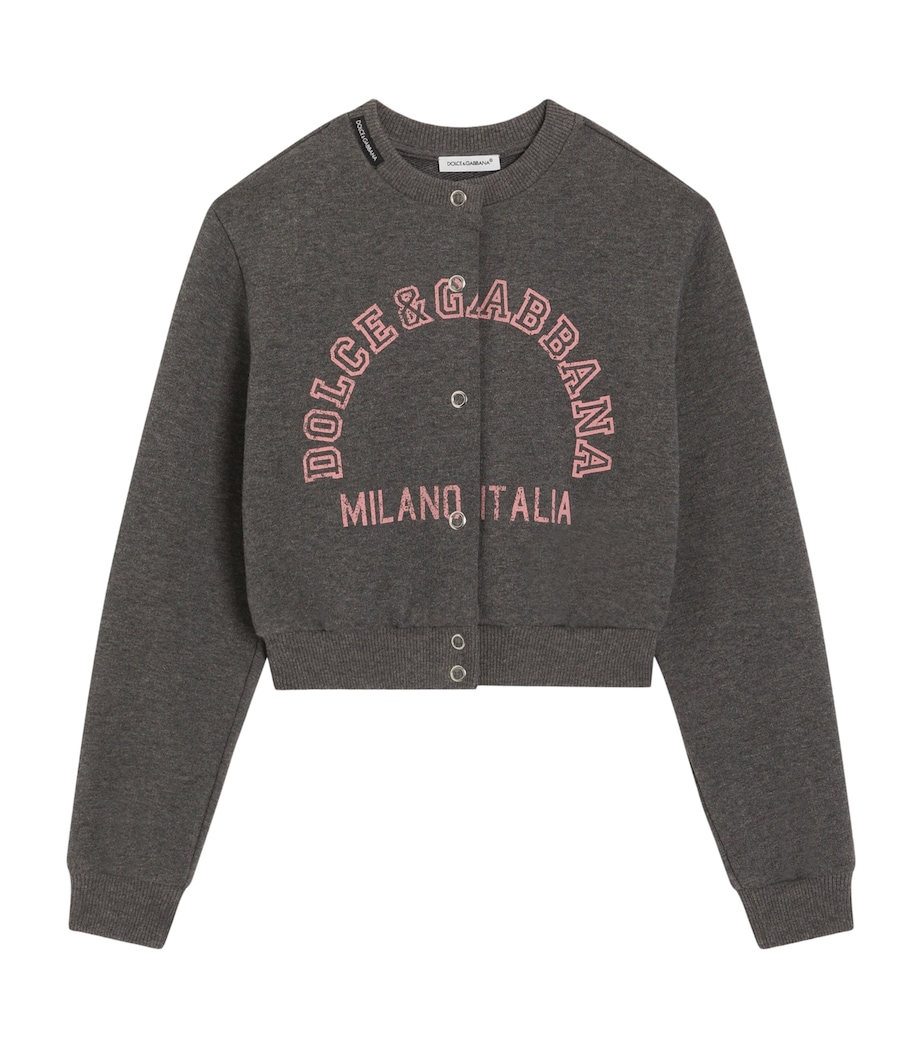 Dolce&Gabbana Kids Cotton Logo Sweatshirt (8-12+ Years) Melange Grey Image 1