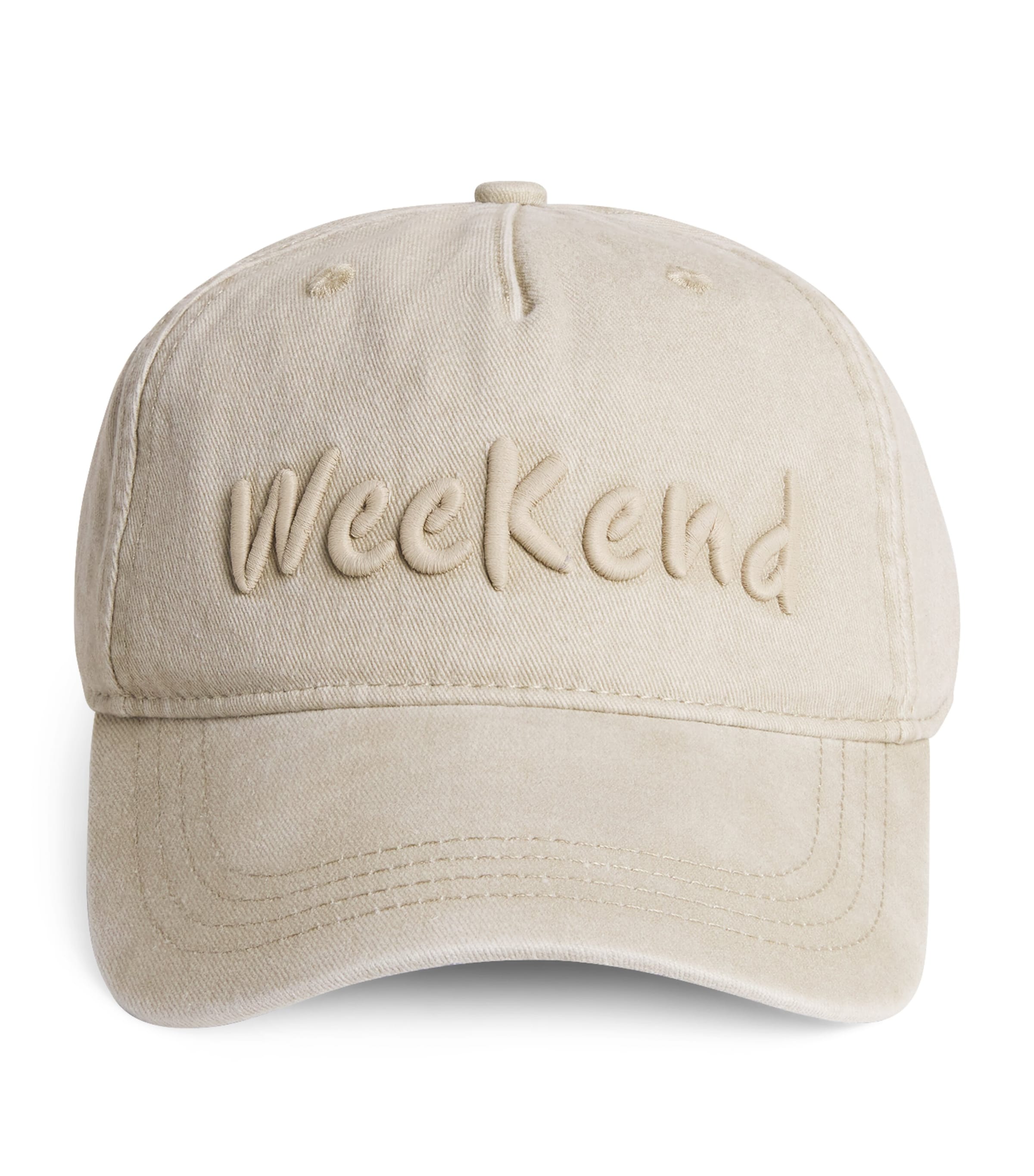 Weekend Max Mara Omens Mustard Bruno Embroidered Cotton Baseball Cap In Neutral