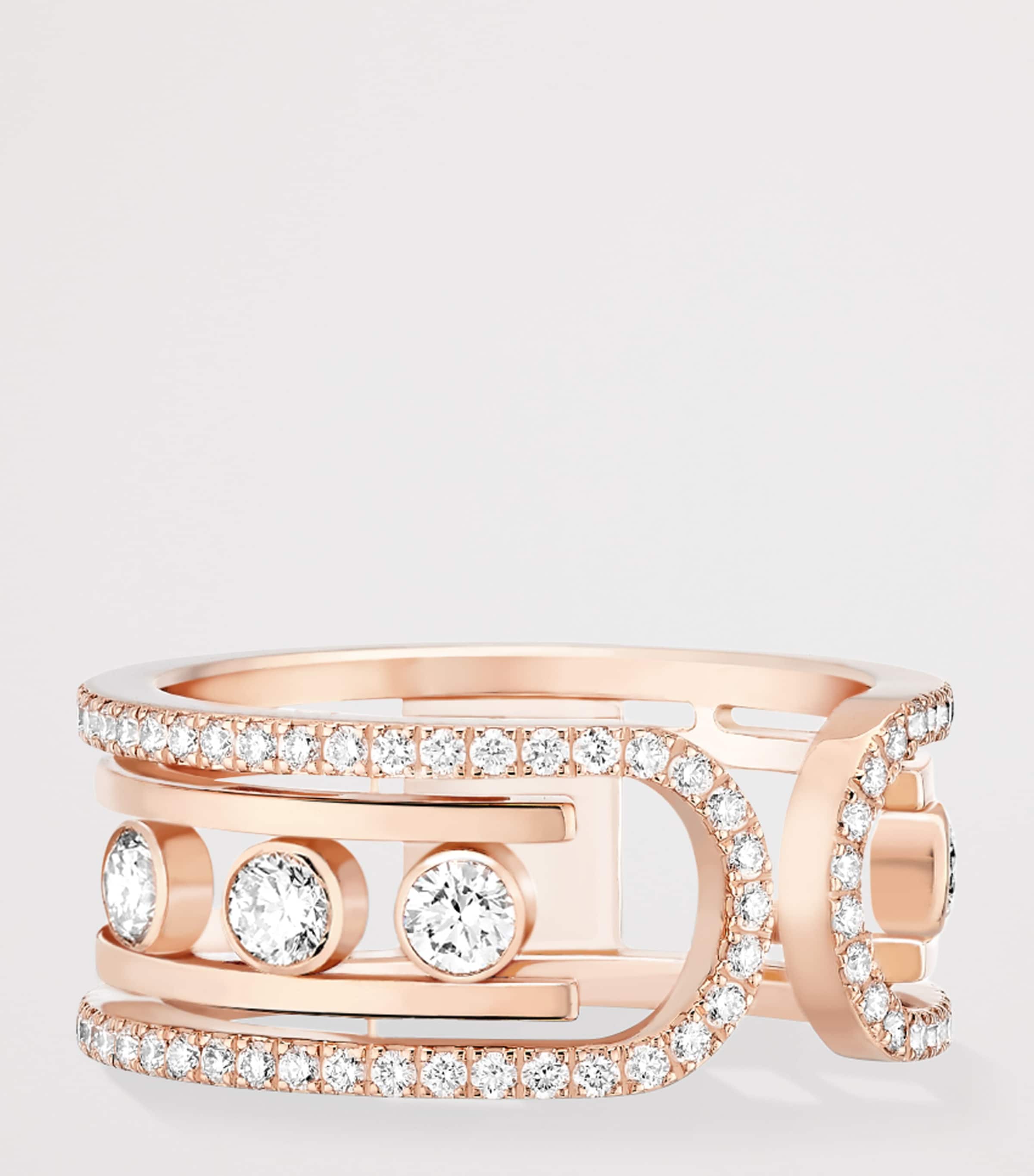 Messika Move 10th Birthday Rose Gold and Diamond Move Ring (0.79ct) Pink Gold Image 3