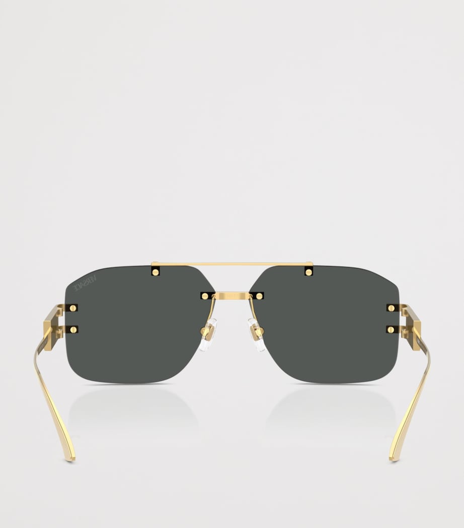 Versace Irregular Square Sunglasses Gold Image 4