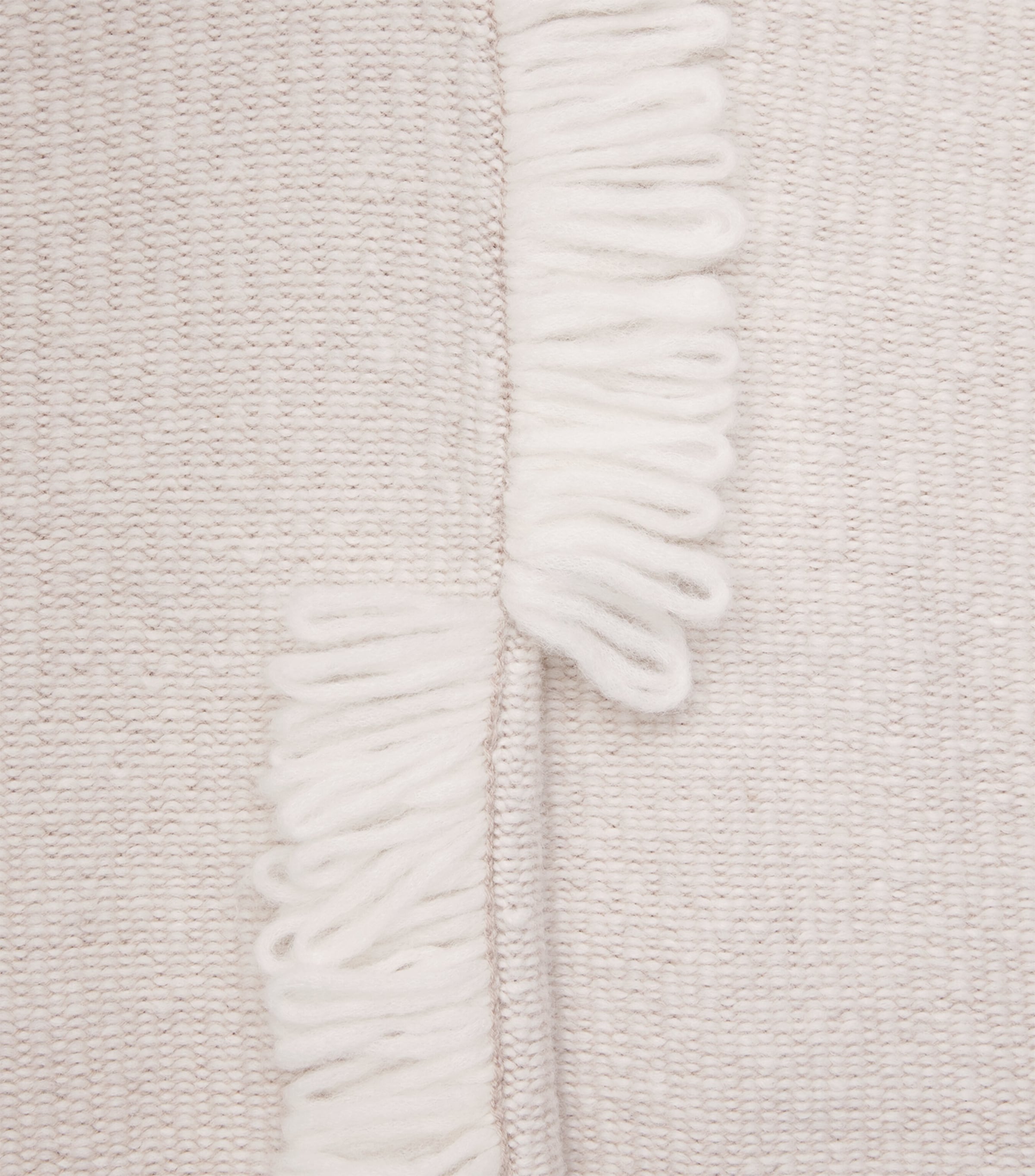 Wool Knitted Fringe Midi Skirt RAW WHITE Image 5