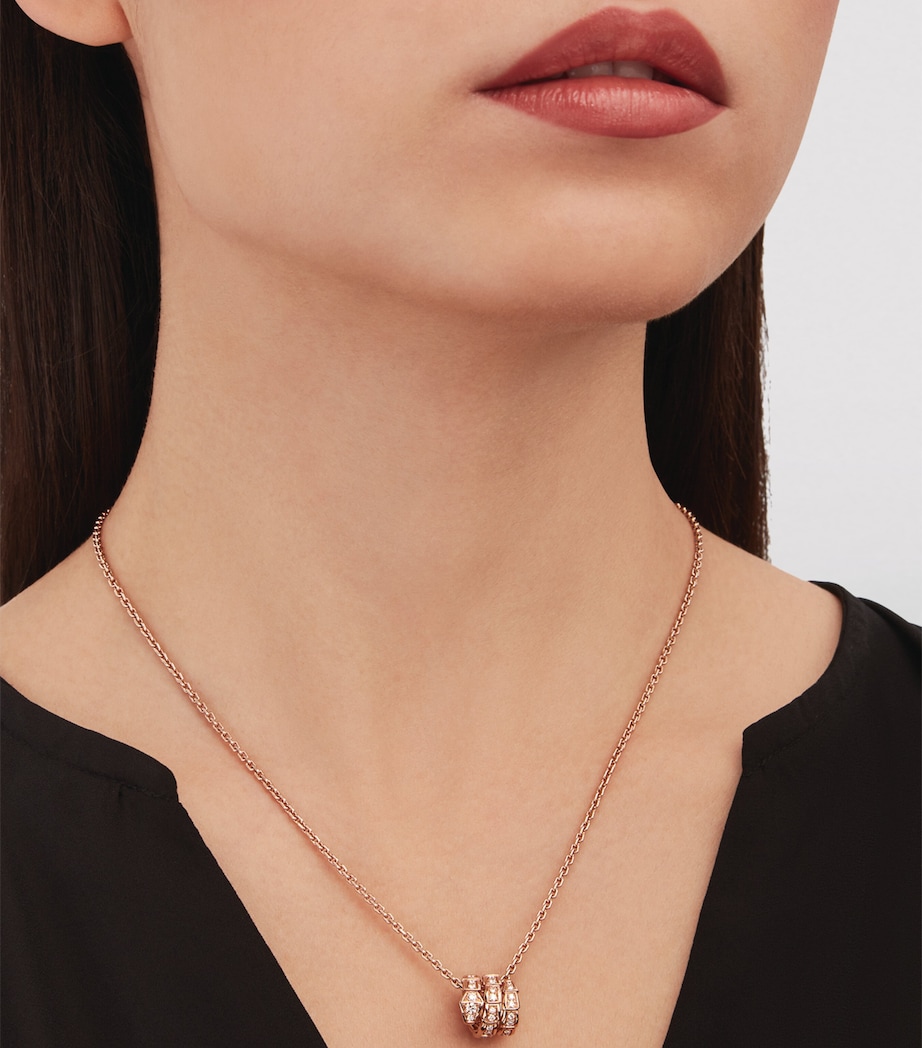 Rose Gold and Diamond Serpenti Viper Necklace PINK GOLD Image 3