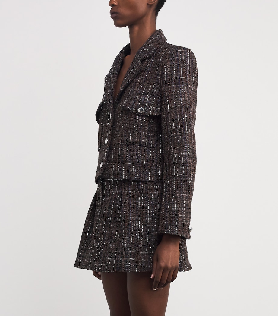 Tweed Cropped Jacket BROWN Image 3