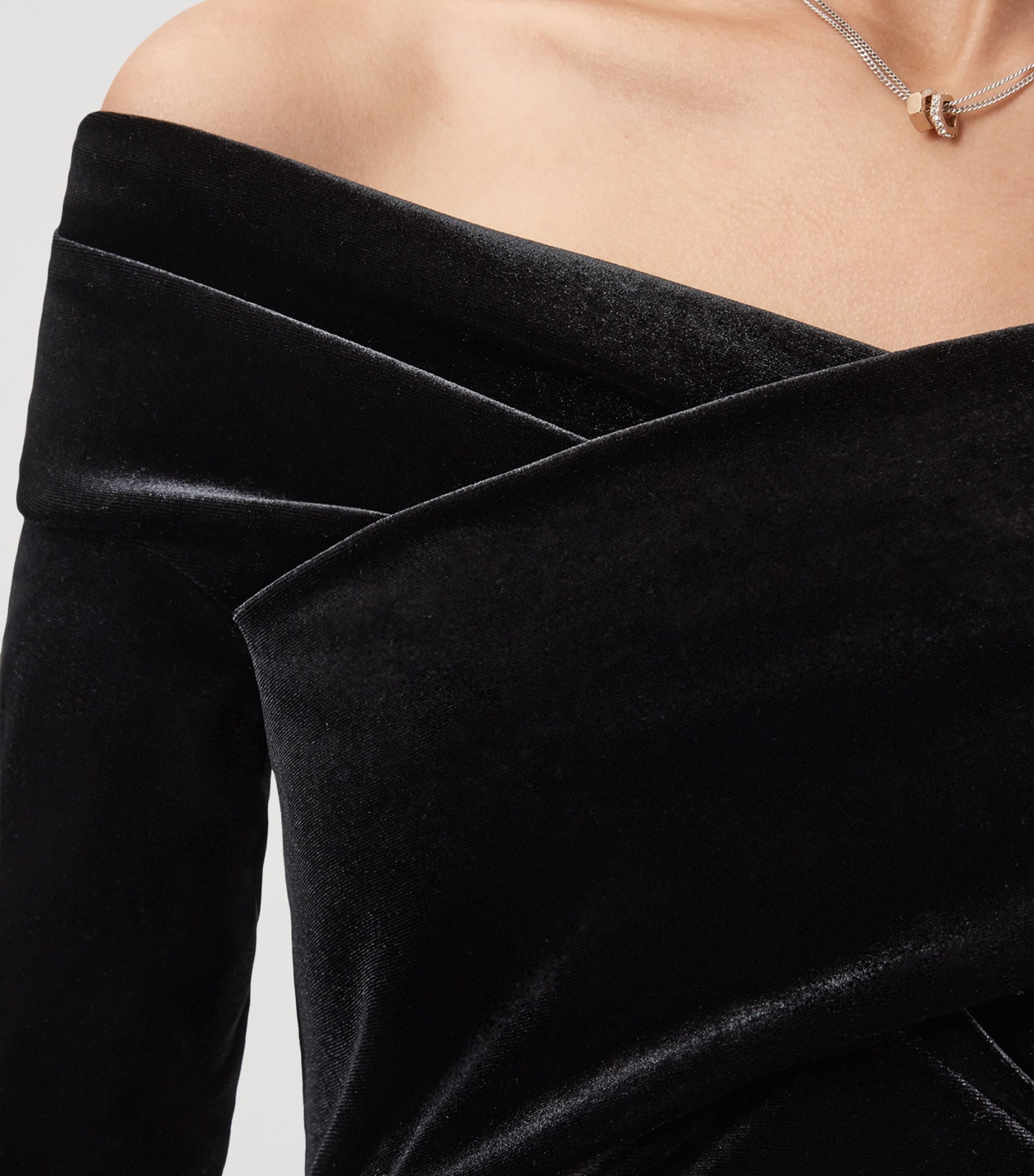 Velvet Delta Midi Dress BLACK Image 7