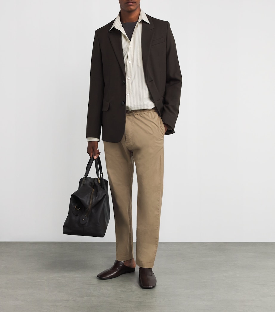 Cotton Stretch Drawstring Trousers 248 TAN Image 2