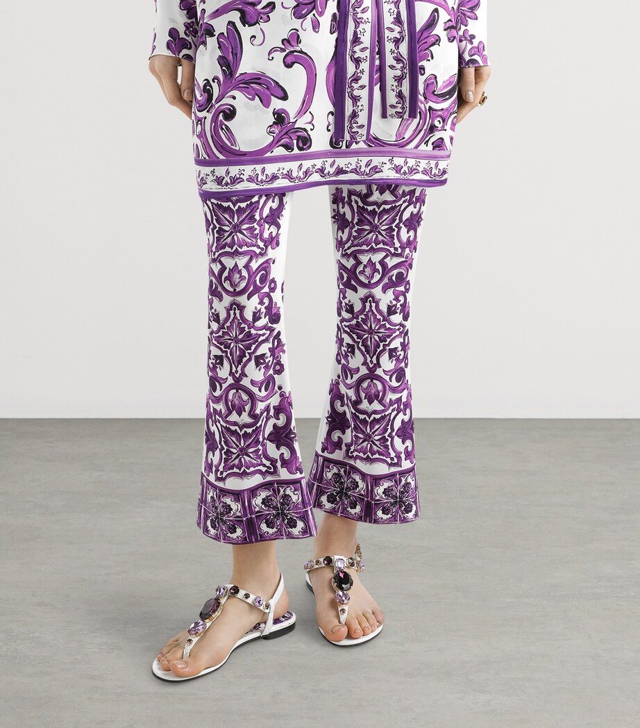 Silk-Blend Flared Trousers MIX MAIOLICA VIOLA Image 4