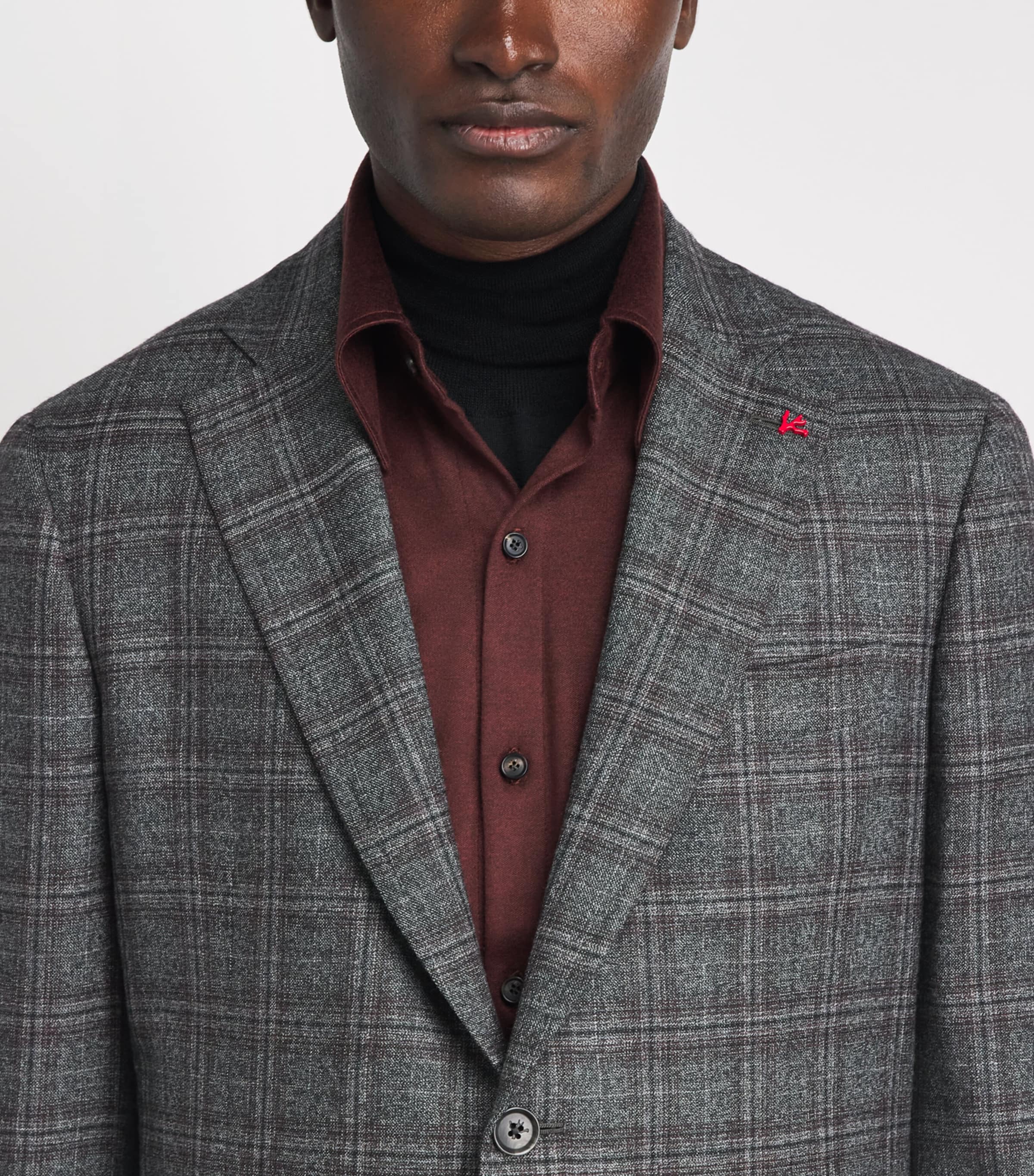 Isaia Mens Wool Check Capri 2-Piece Suit Image 3