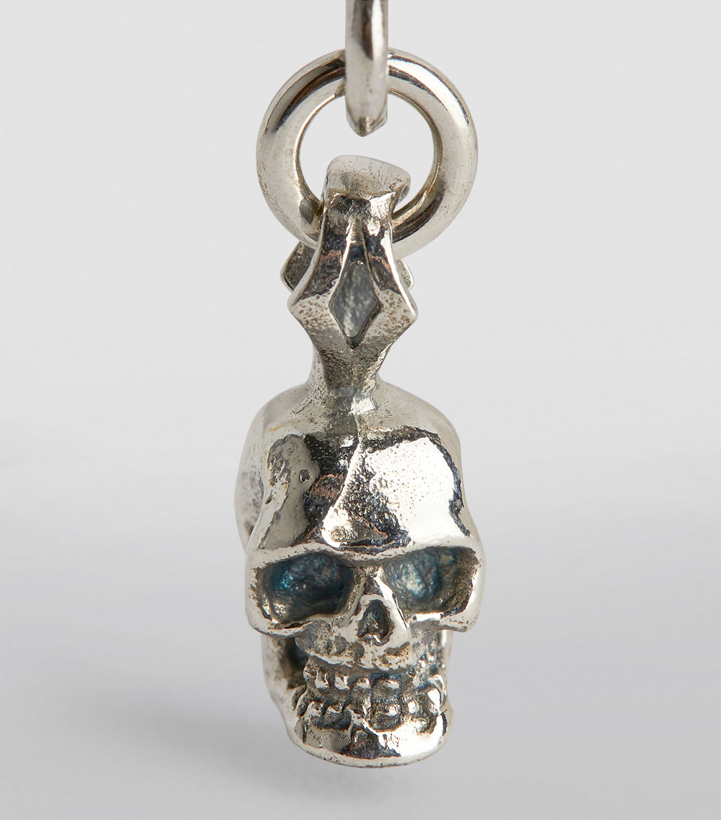 Emanuele Bicocchi Sterling Silver Skull Single Drop Earring