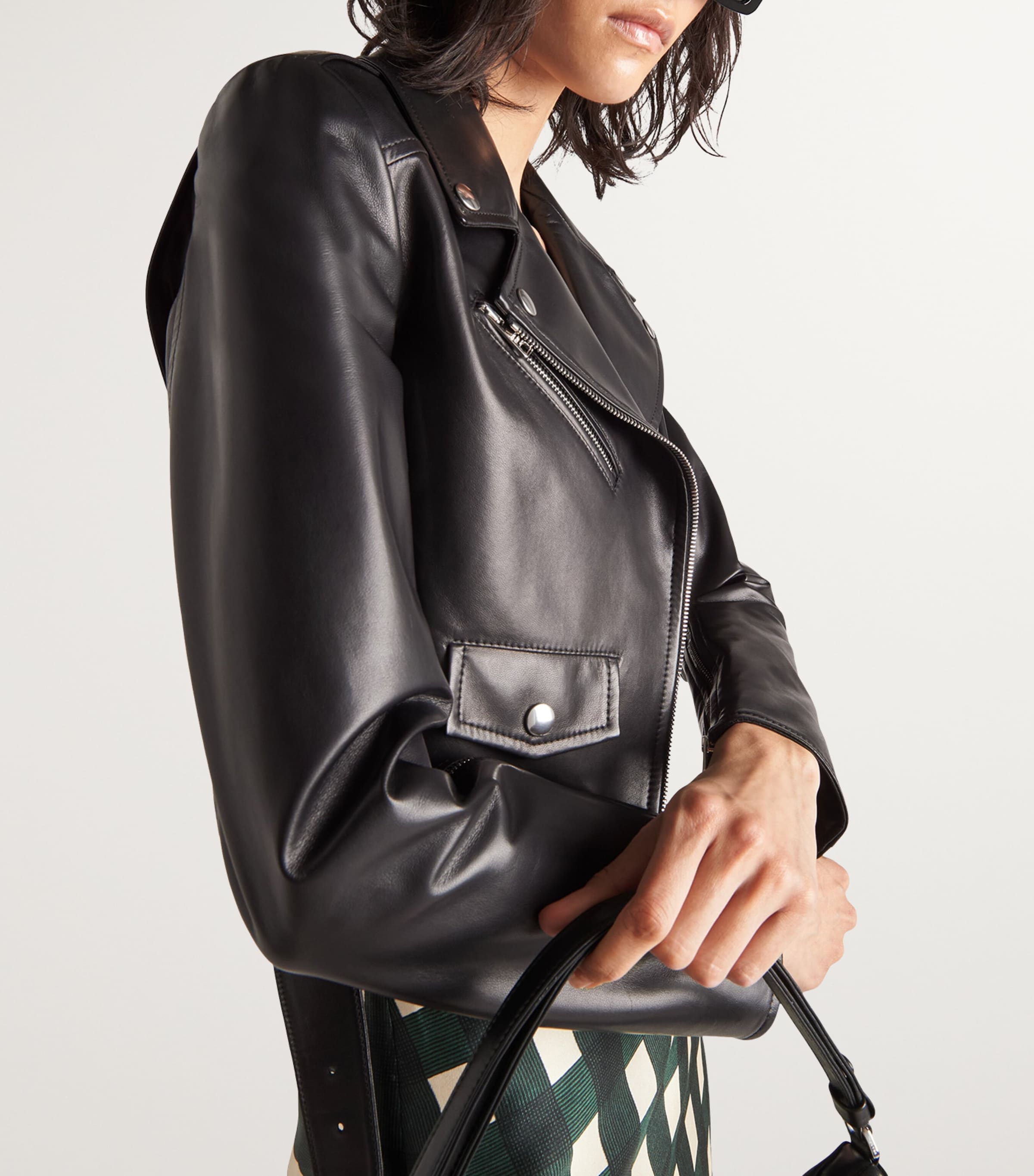 Leather Biker Jacket F0002 Image 3