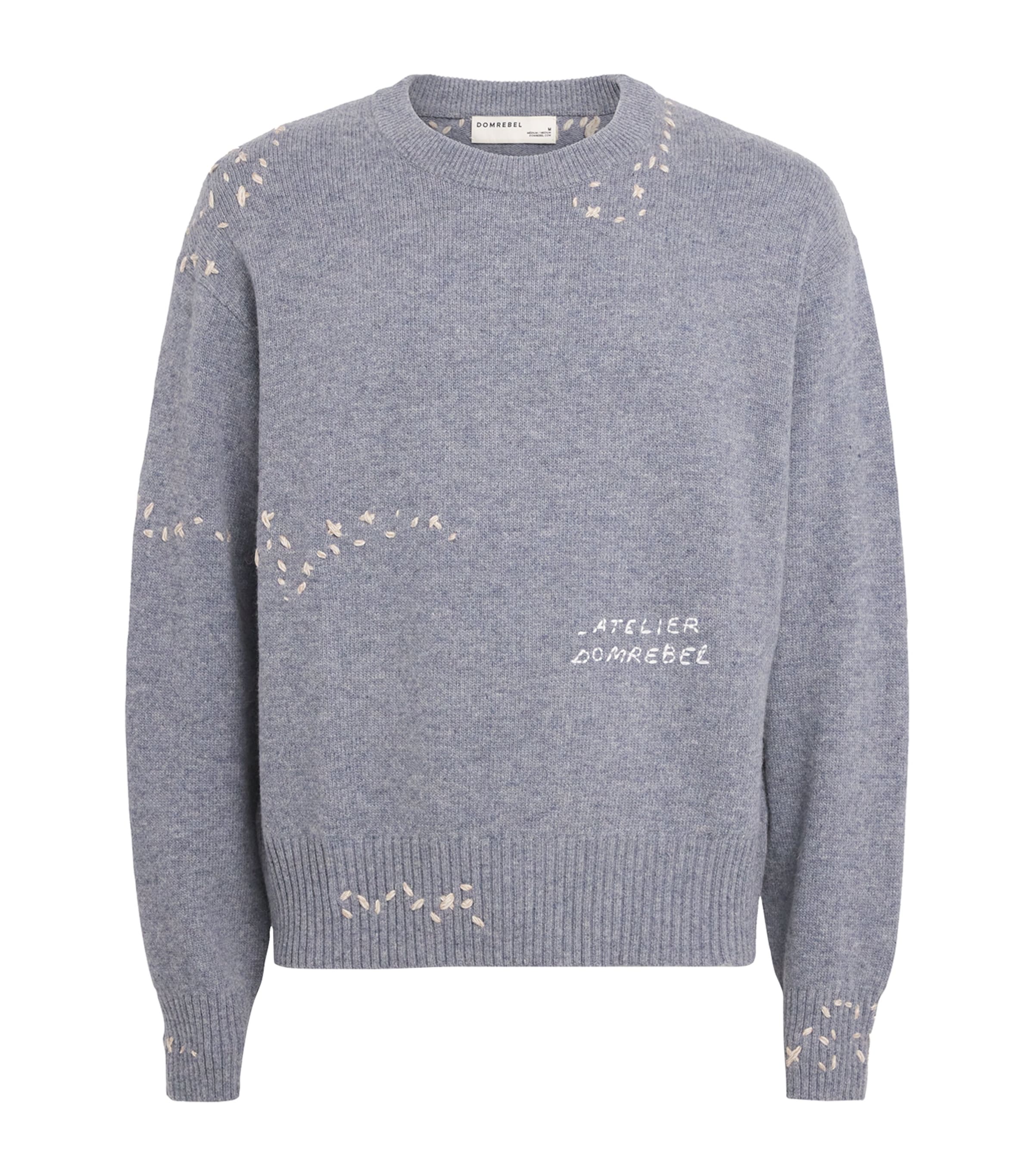 Domrebel Wool Exposed Stitching Sweatshirt In Gray