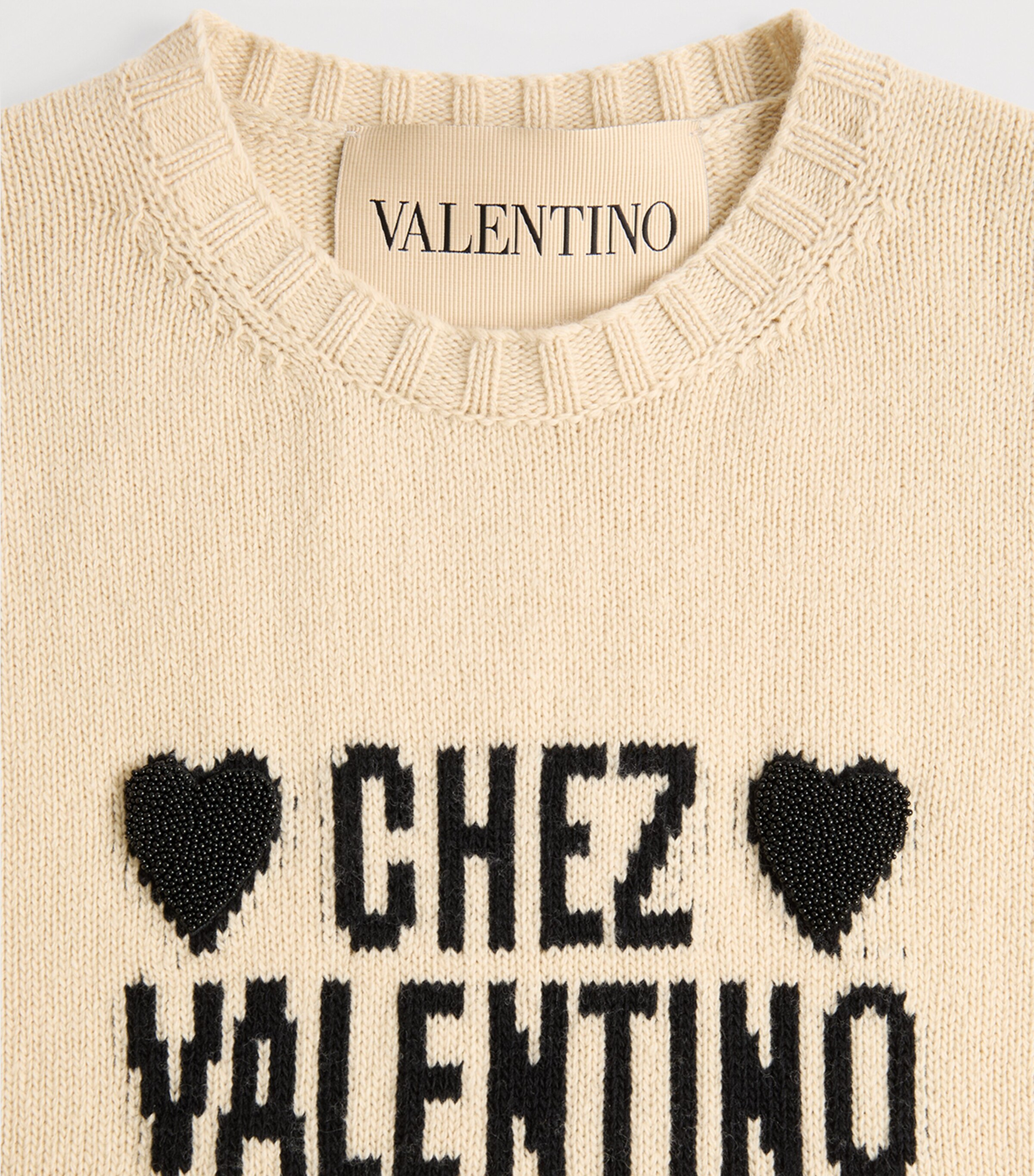 Valentino Womens Virgin Wool Chez Valentino Sweater Image 8