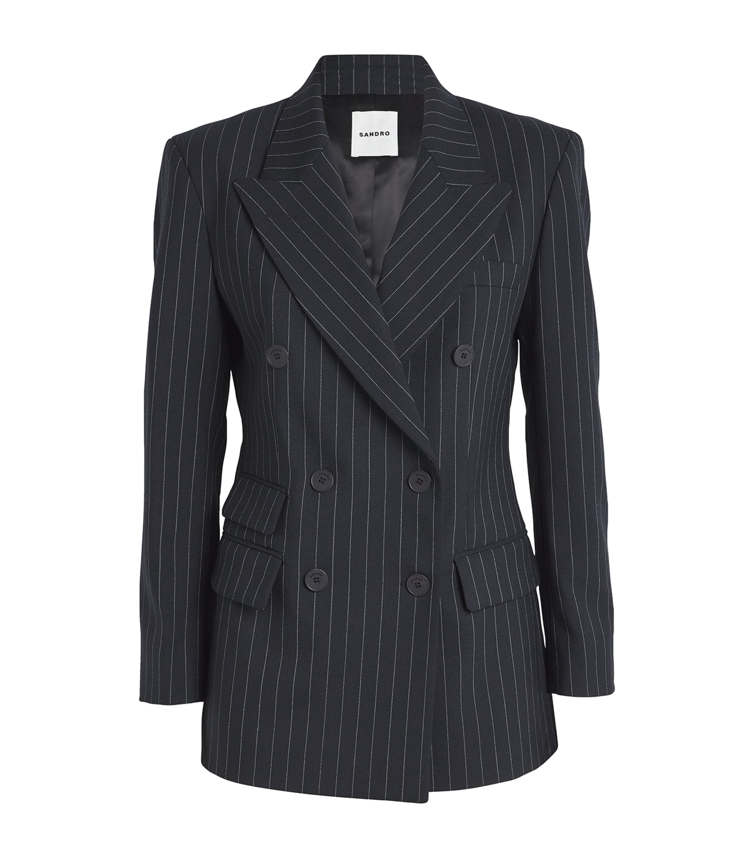 Sandro Paris Striped Double-Breasted Blazer | Harrods AE