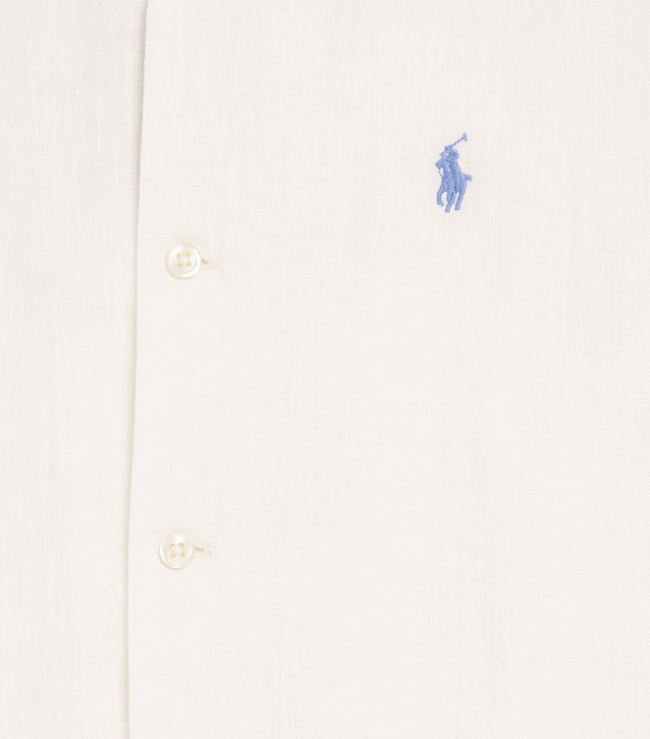 Linen Polo Pony Shirt (6-14 Years) WHITE Image 3