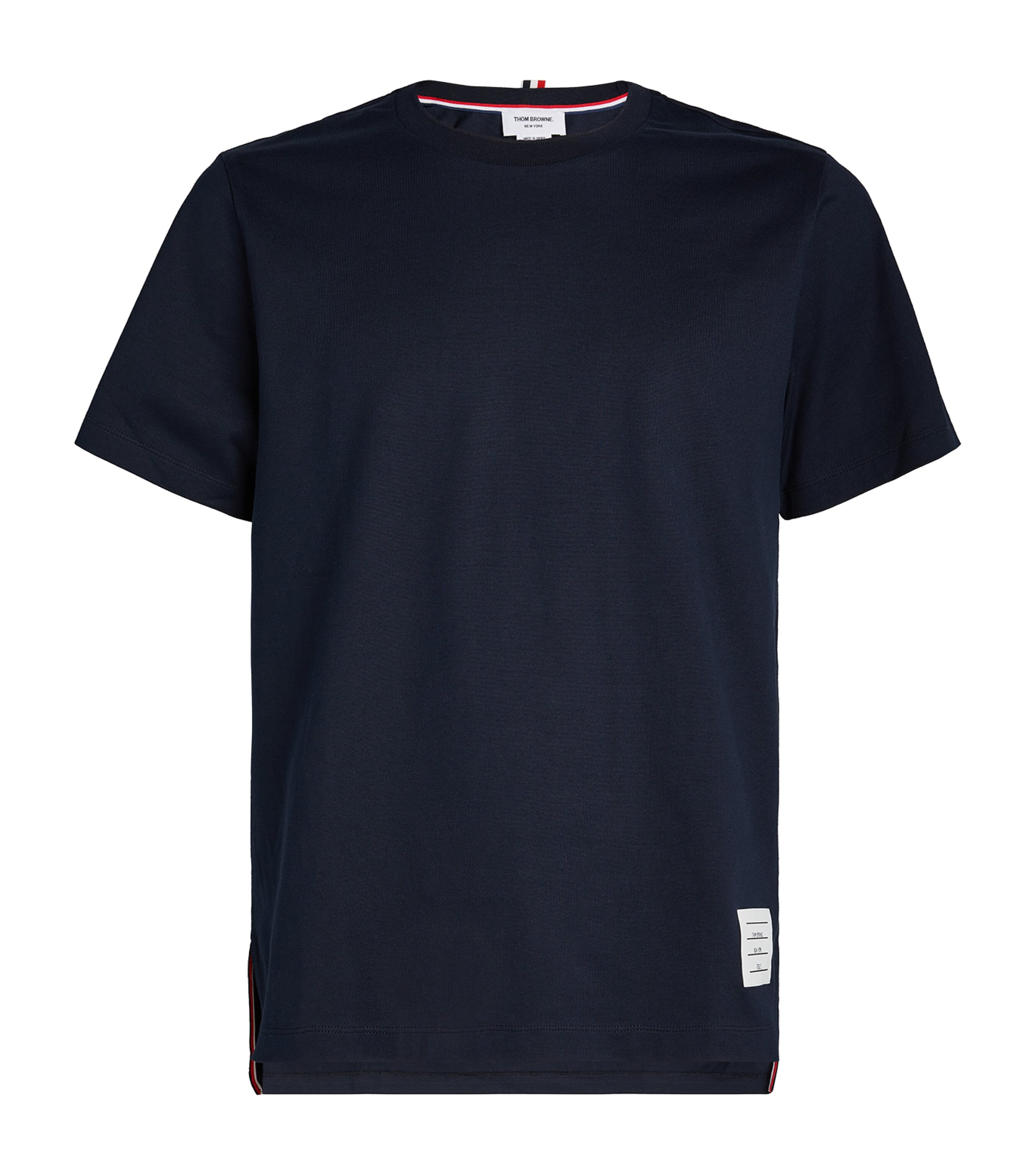 Tシャツ・カットソー Thom Browne Navy Cotton T-Shirt Thom Browne Cotton Name Tag T-Shirt | Harrods US