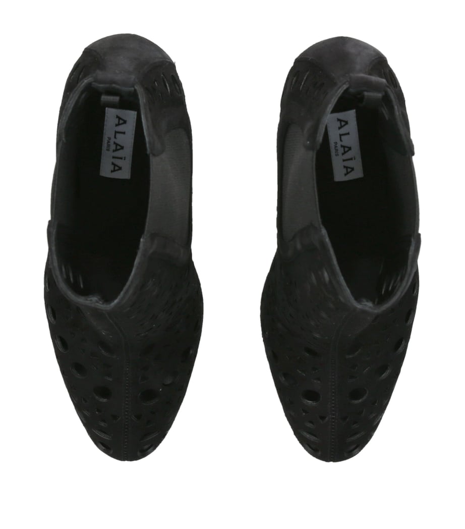 Alaïa Suede Vienne Heeled Chelsea Boots 100 Black Image 3