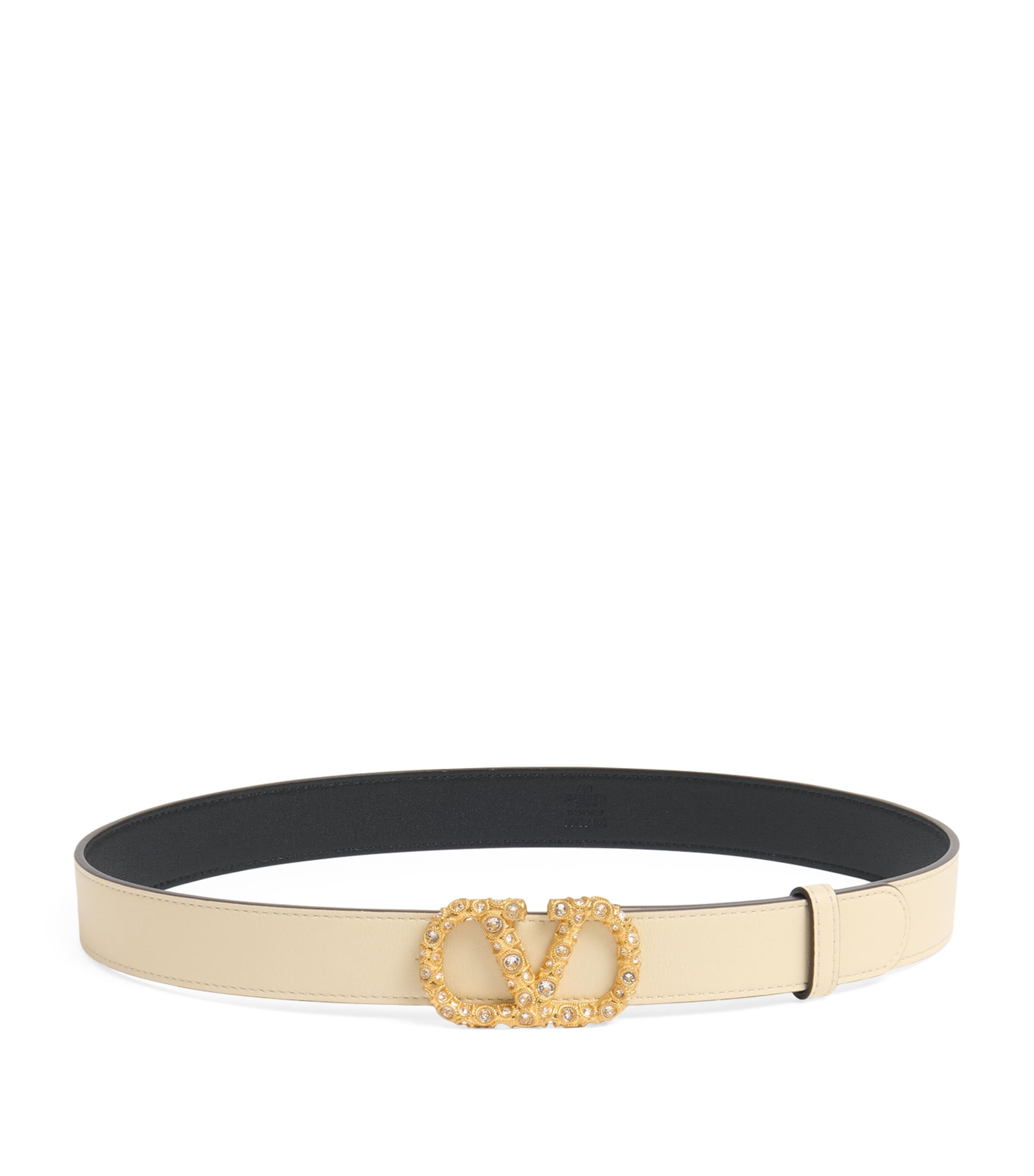 Valentino Vlogo Signature Buckled Belt In Ivory