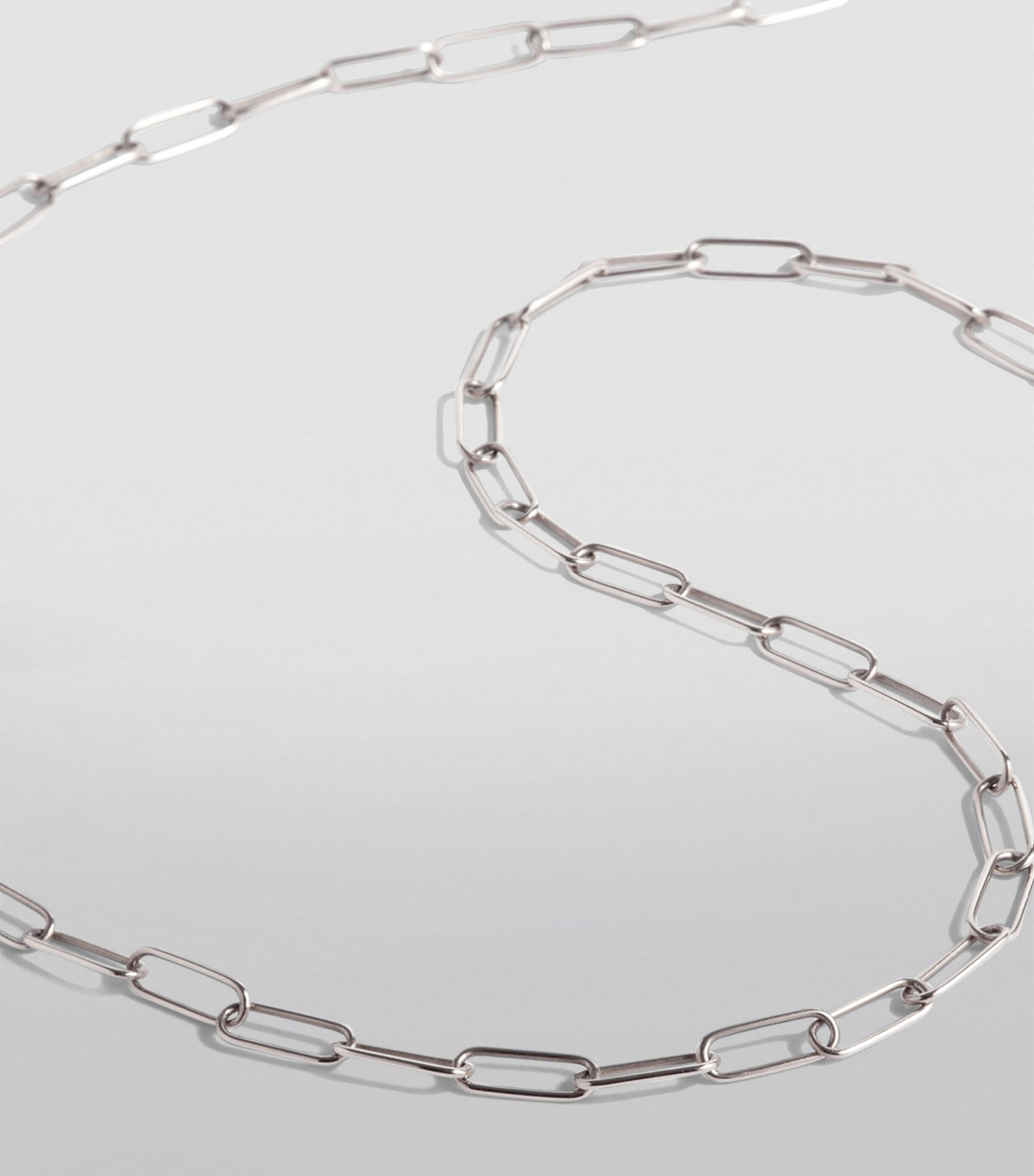 White Gold Long Cable Chain WHITE GOLD Image 2