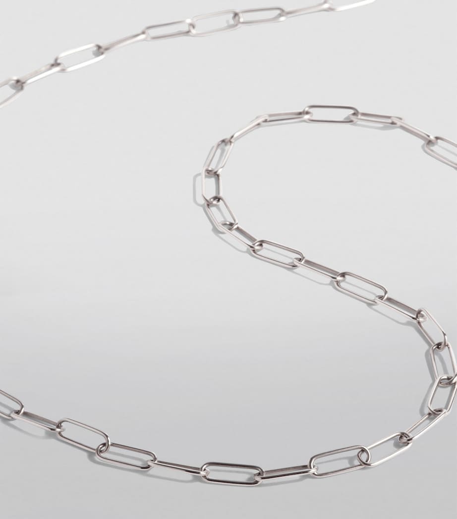 White Gold Long Cable Chain WHITE GOLD Image 2