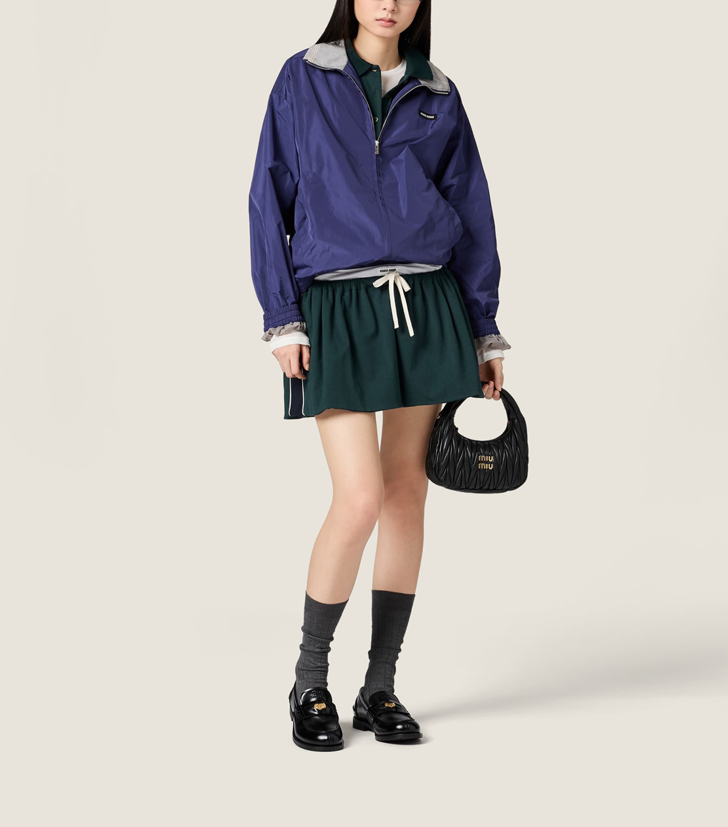 Miu Miu Womens Cotton Jersey Mini Skirt Image 2